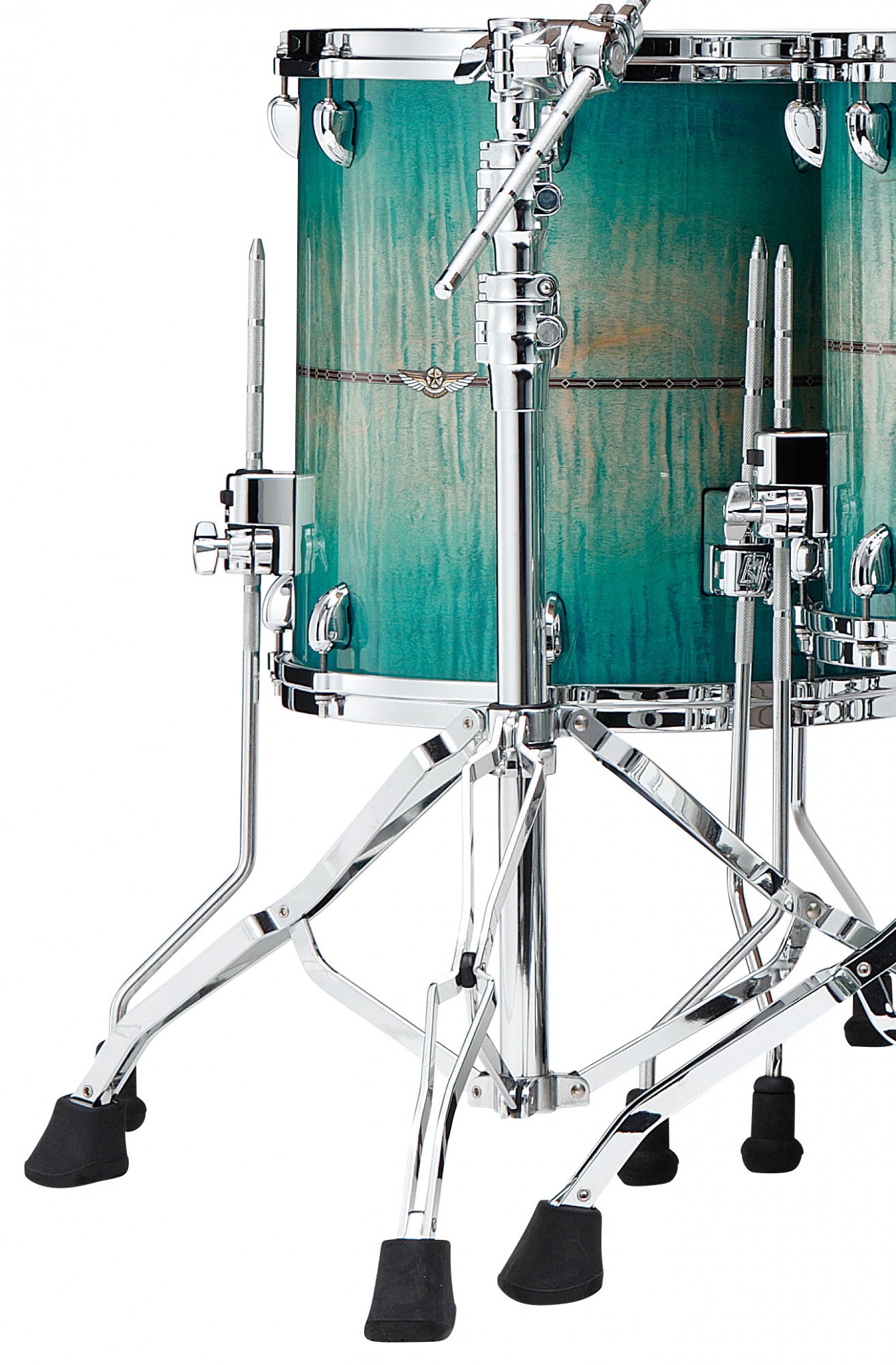 TAMA STAR Maple Floor Tom 15" x 14" - Emerald Sea Curly Maple Burst/Chrom HW/mit Inlay (outside)