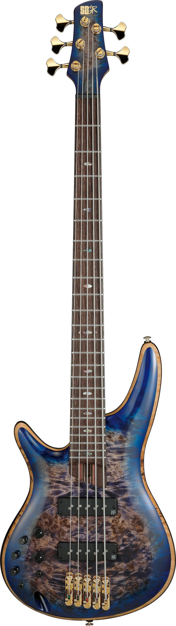 IBANEZ Premium SR E-Bass 5-String Lefty - Cerulean Blue Burst + Gigbag