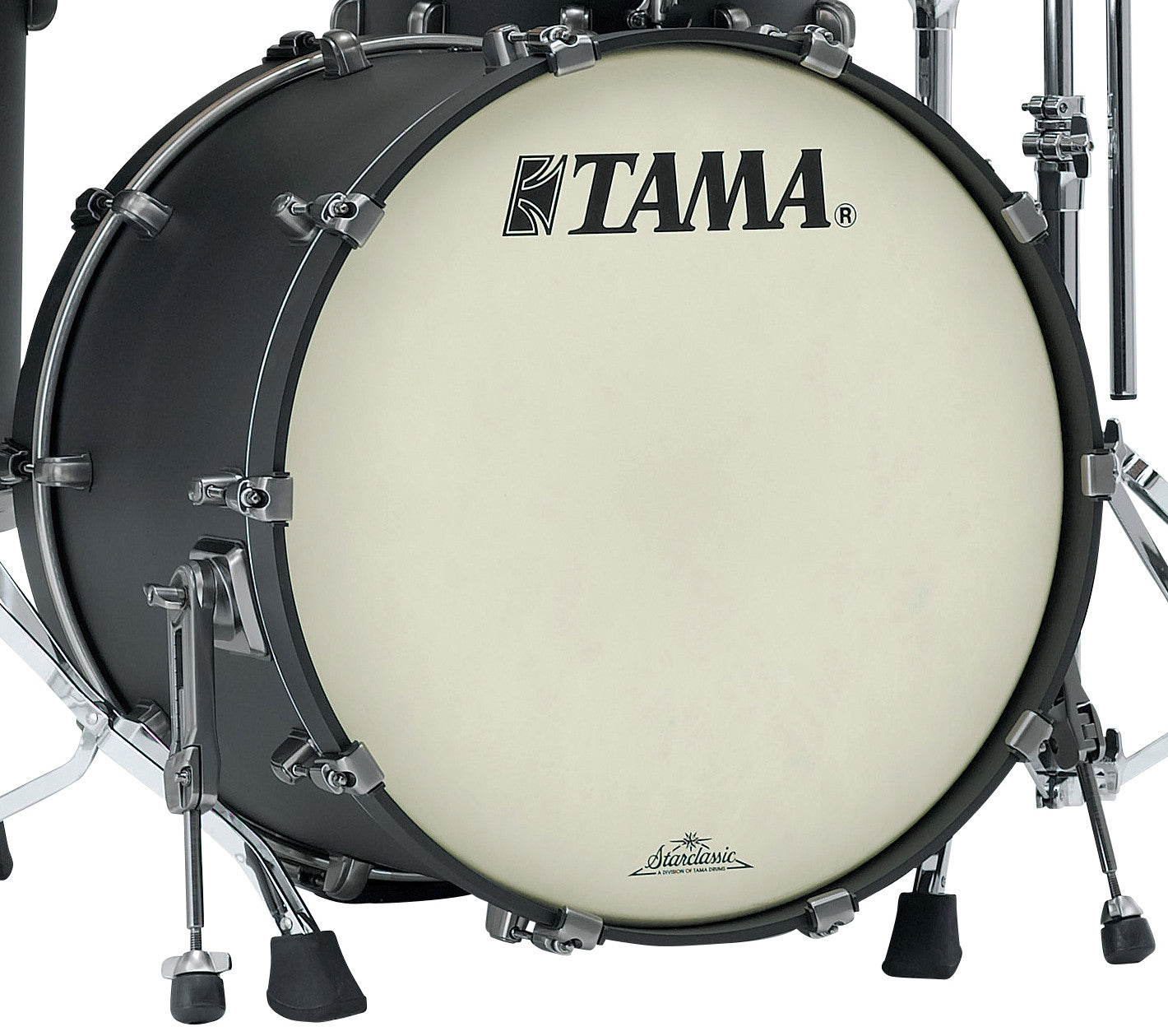 TAMA Starclassic Maple Lacquer Bass Drum 24" x 16" Flat Black/Smoked Black Nickel HW/ohne Tom Halter