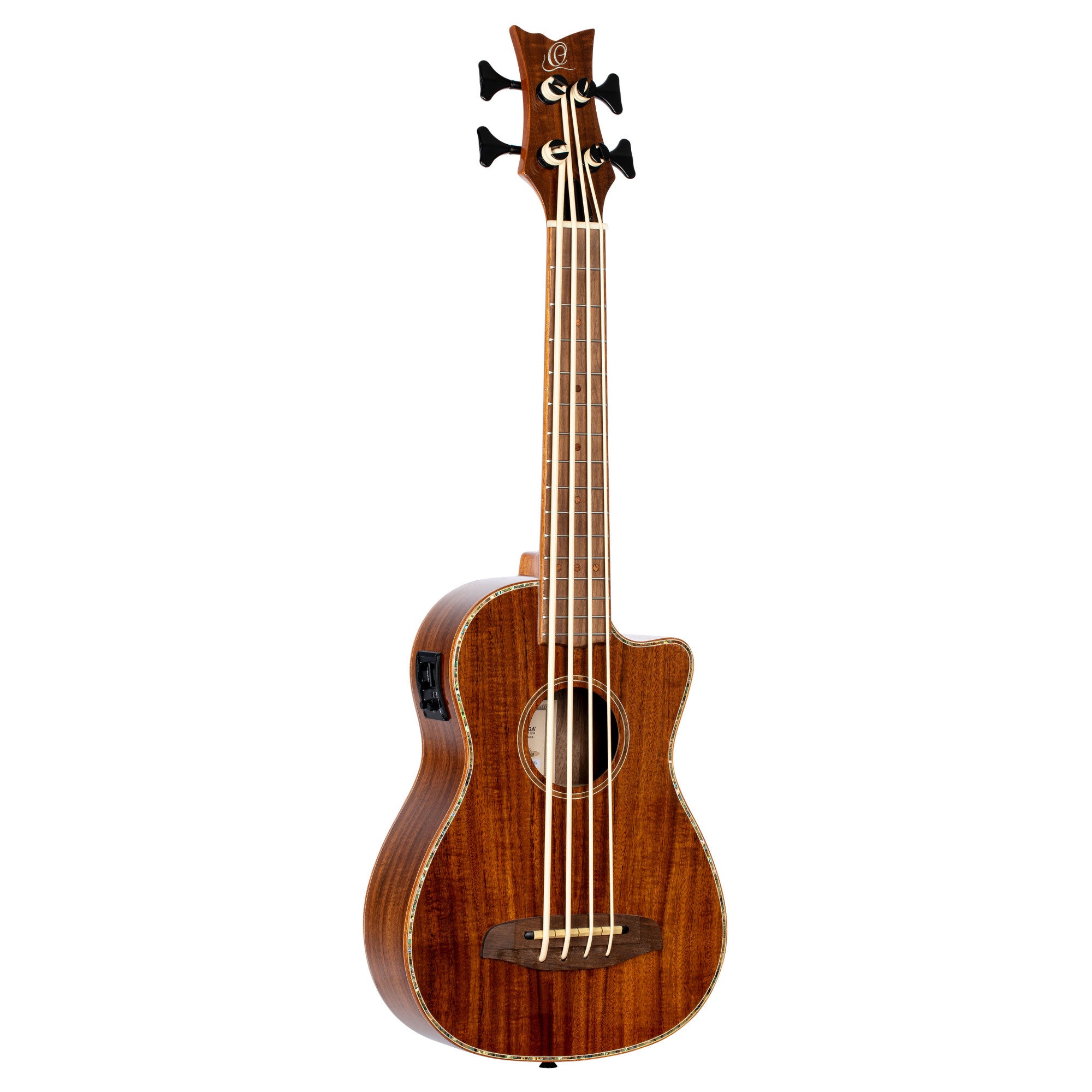ORTEGA Lizard Serie Short Scale Uke Bass 4 String - Acacia Natural + Bag