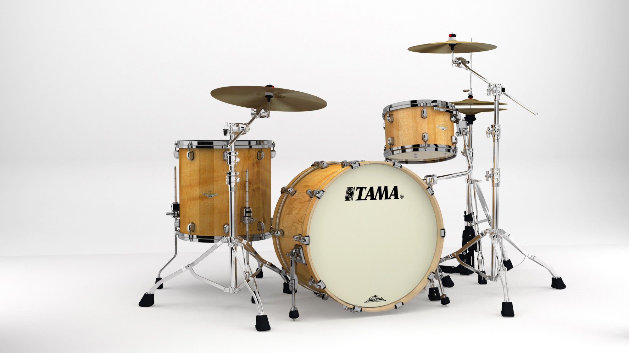 TAMA Starclassic Maple Exotic Shell Kit 3 teilig - Exotic Gloss Natural Movingui/Black Nickel HW