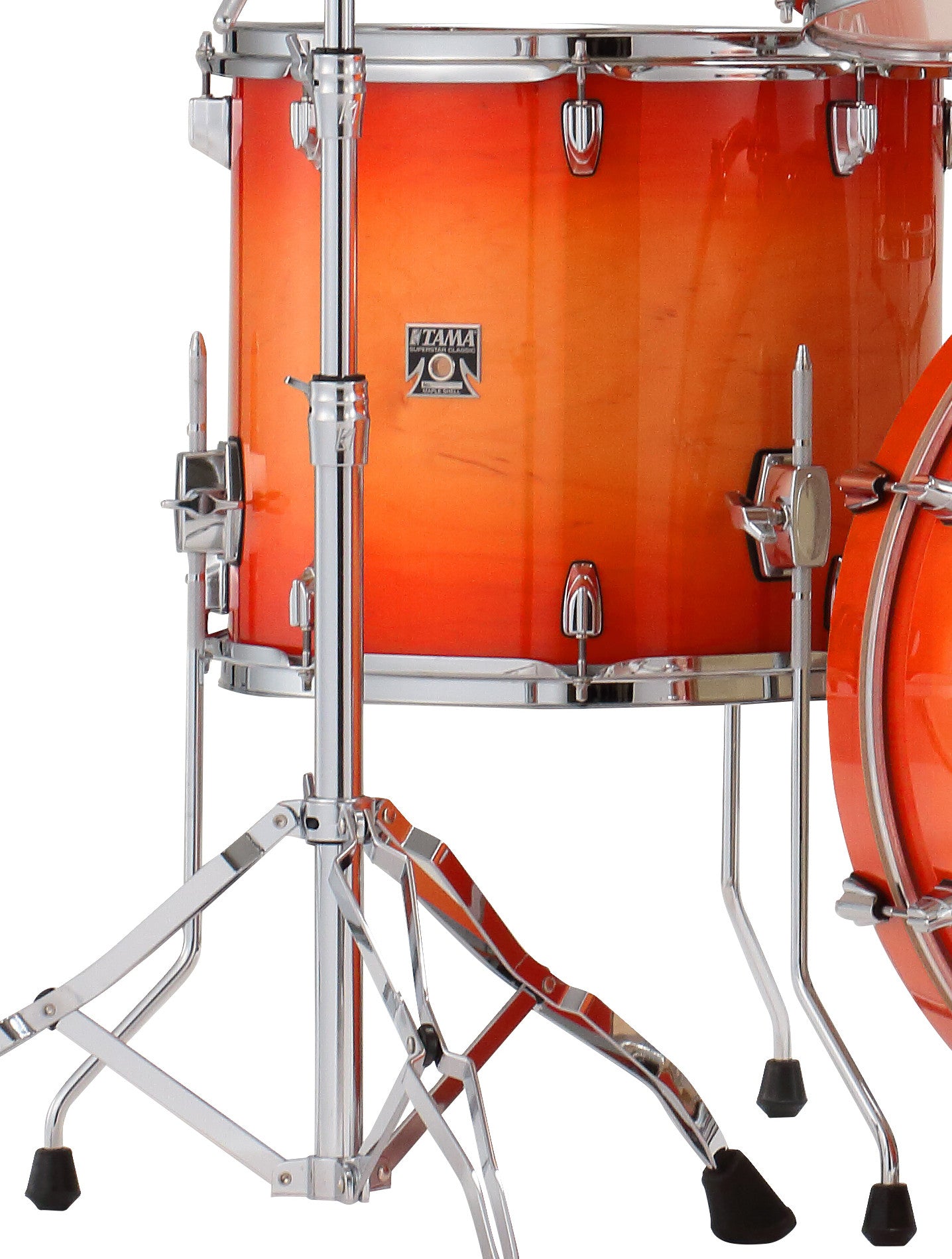 TAMA Superstar Classic Floor Tom 14" x 12" - Tangerine Lacquer Burst/Chrom HW
