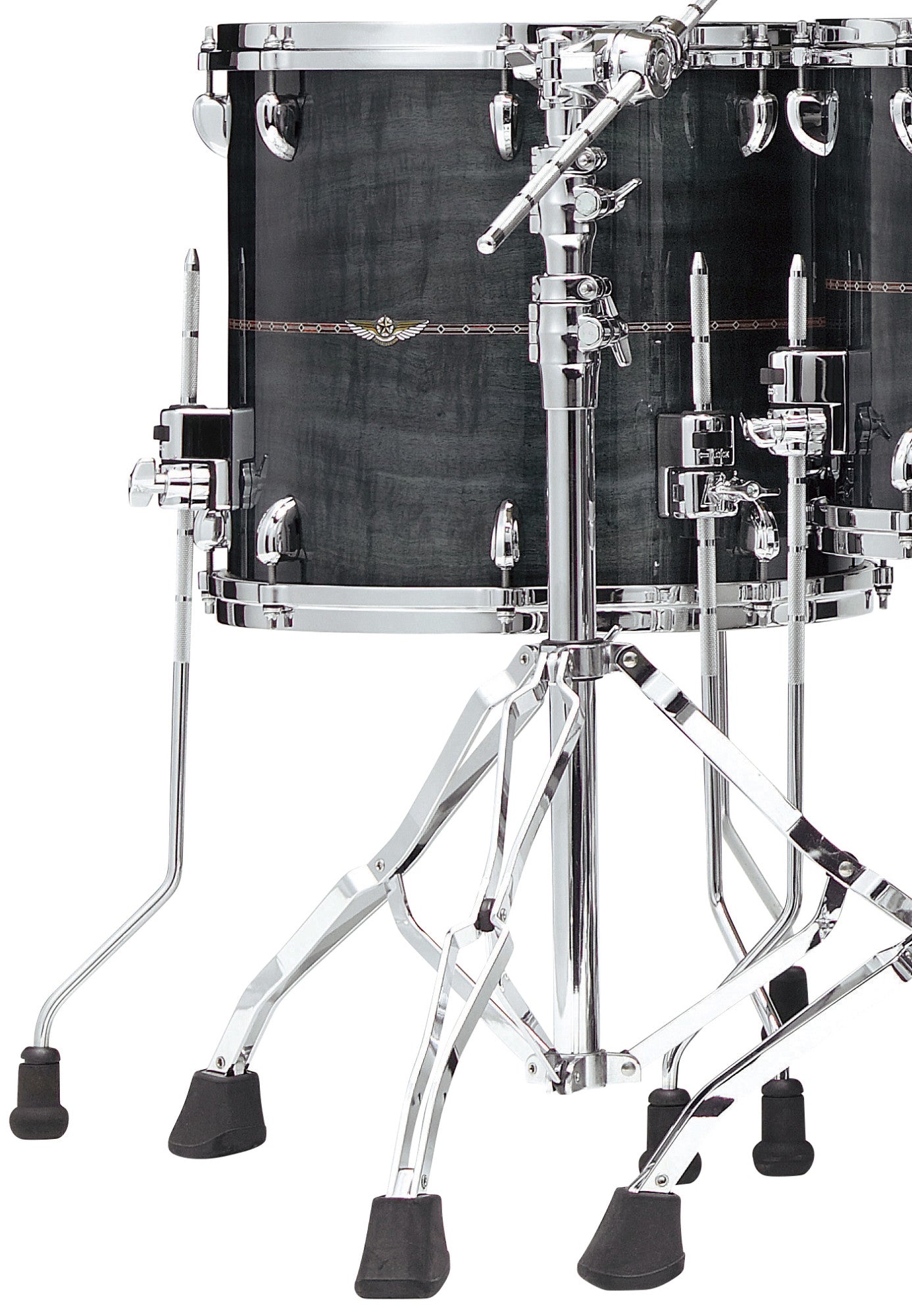 TAMA Star Bubinga Floor Tom 14" x 14" - Pewter Blue Australian Acacia/Chrom HW/Inlay: Outside/Inside