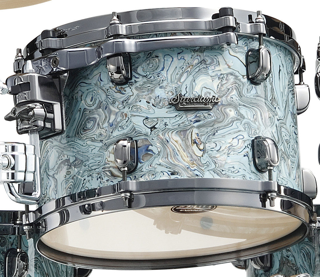 TAMA Starclassic Maple Duracover Wrap Rack Tom 12" x 8" - Sky Blue Swirl/Black Nickel HW
