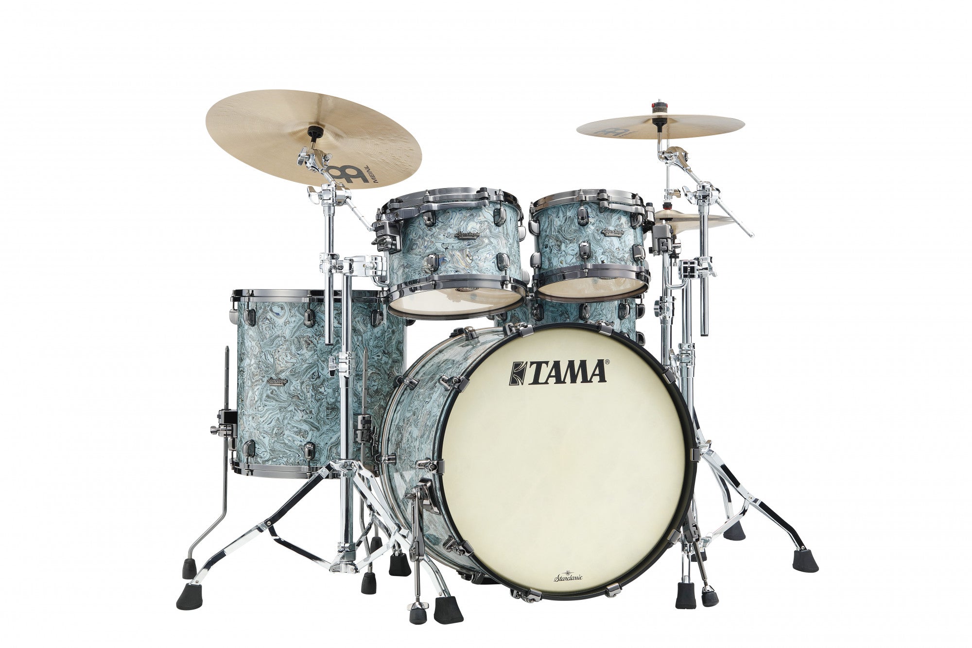 TAMA Starclassic Maple Duracover Wrap Shell Kit 4 teilig - Sky Blue Swirl/Black Nickel HW