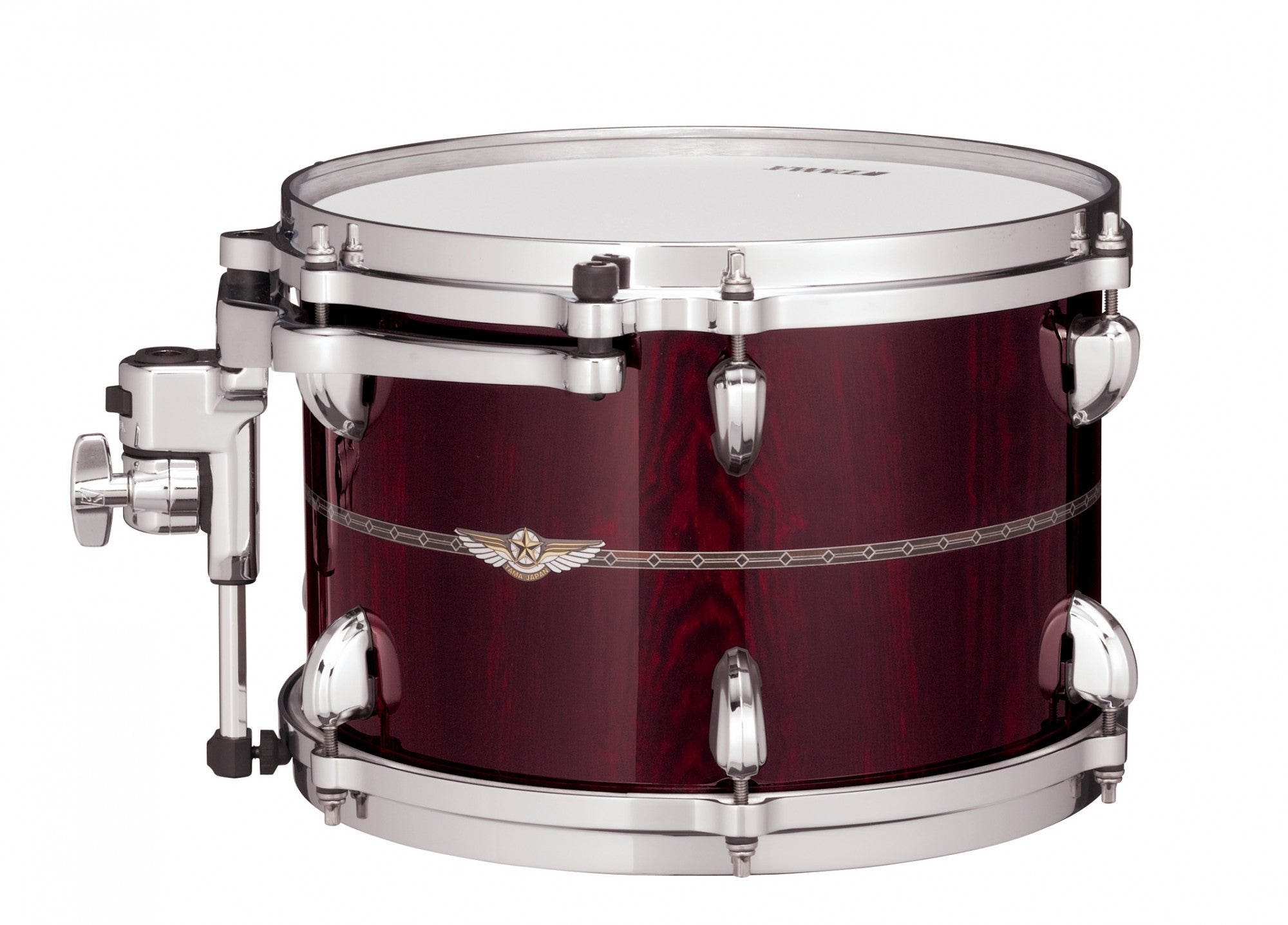 TAMA STAR Bubinga Rack Tom 12" x 8" - Dark Red Cordia/Chrom HW/Inlay: Outside/Inside