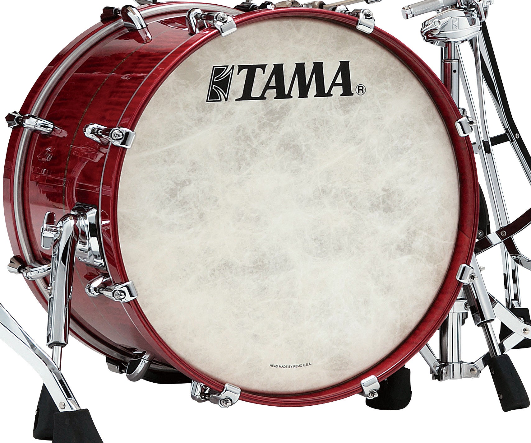 TAMA STAR Maple Bass Drum 22" x 14" - Raspberry Curly Maple/Chrom HW/Drum Hoop Matched mit Inlay (outside)
