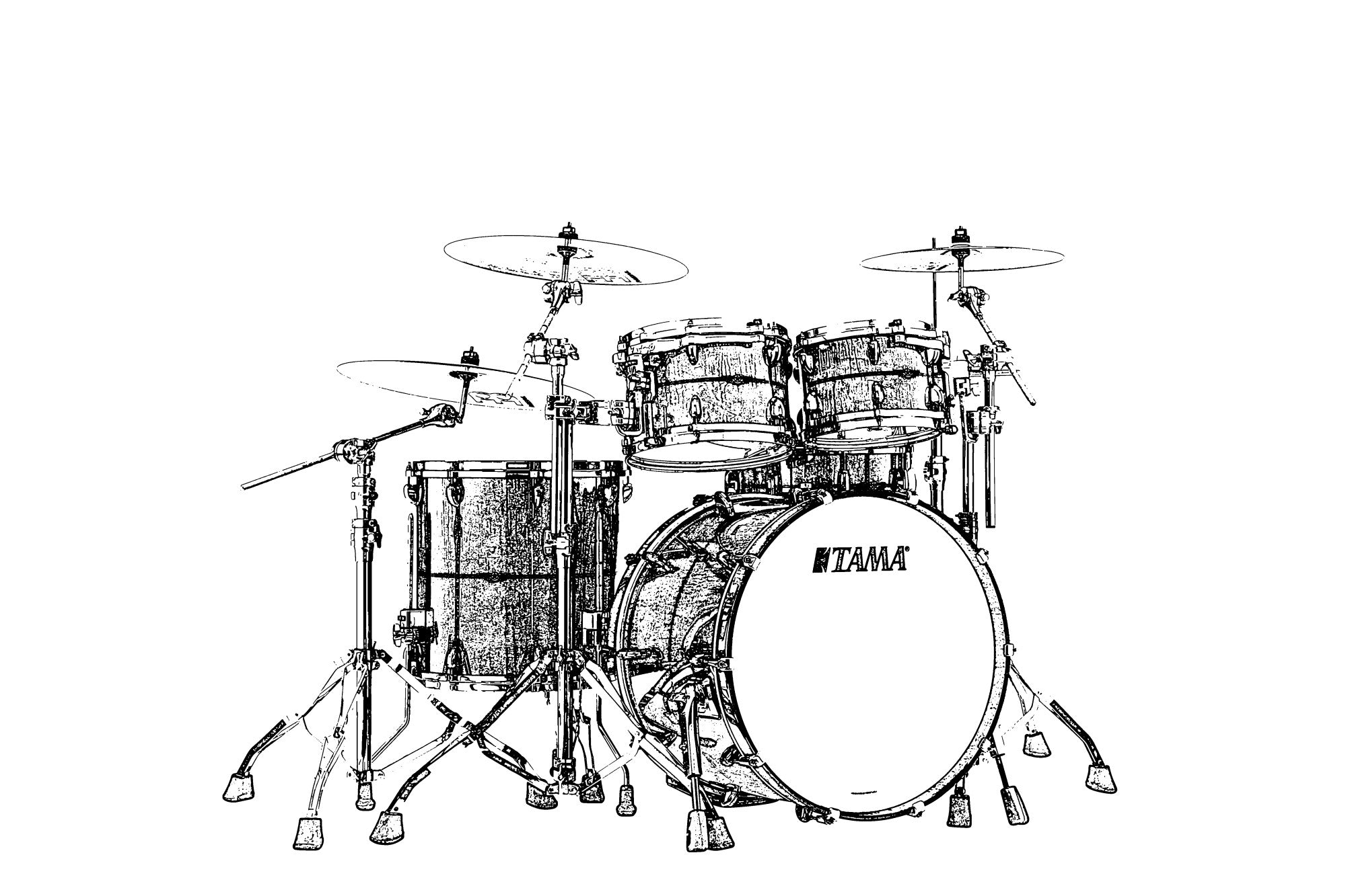 TAMA STAR Maple Shell Kit 4 teilig - Antique White/Chrom HW