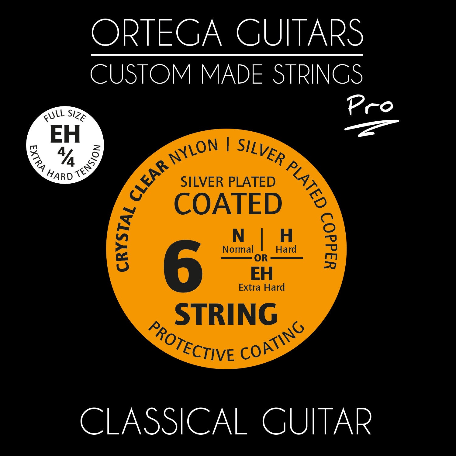 ORTEGA Custom Made Strings Pro 4/4 Mensur - Konzertgitarre 6 String