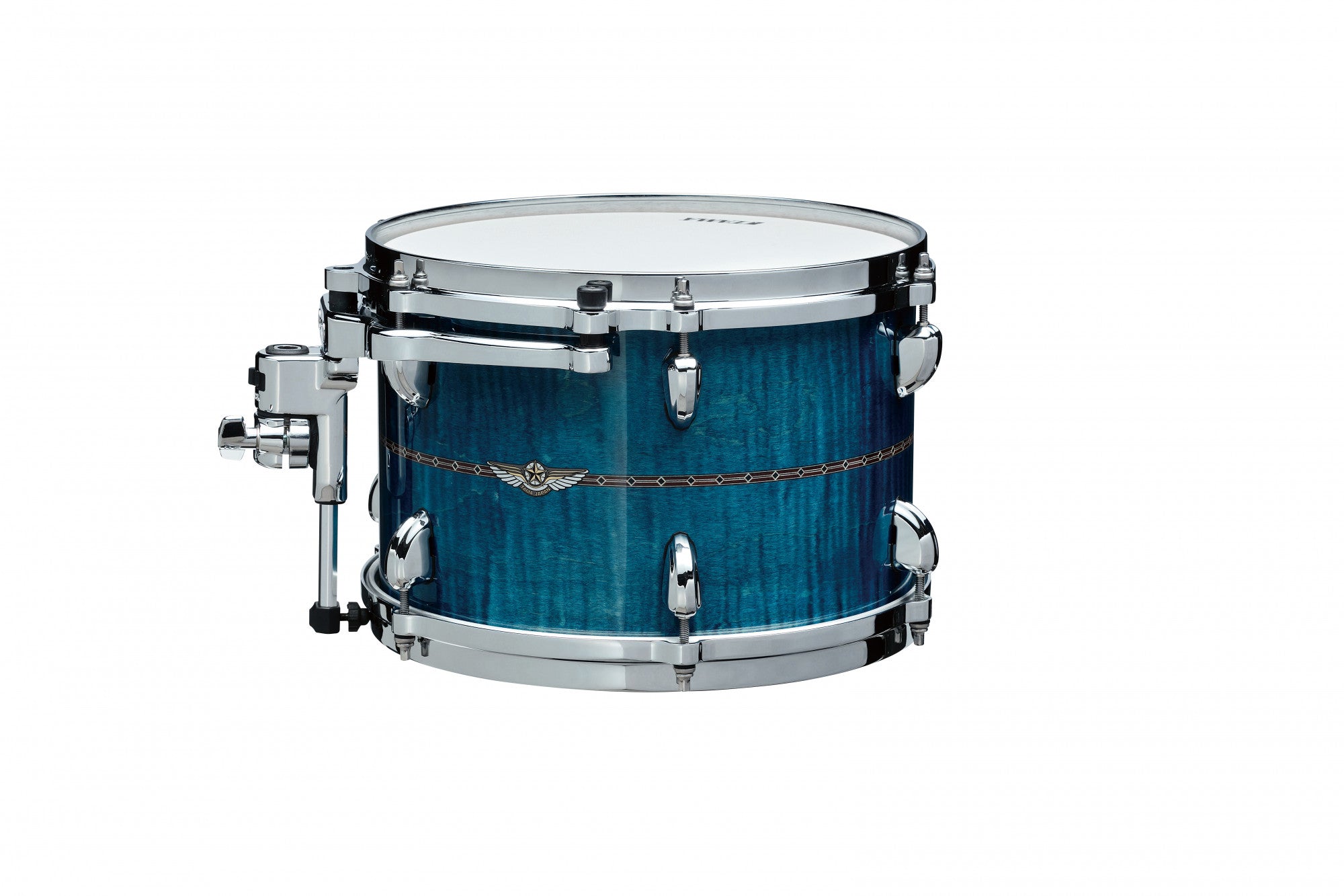 TAMA STAR Maple Rack Tom 12" x 8" - Ocean Blue Curly Maple/Chrom HW/mit Inlay (outside)