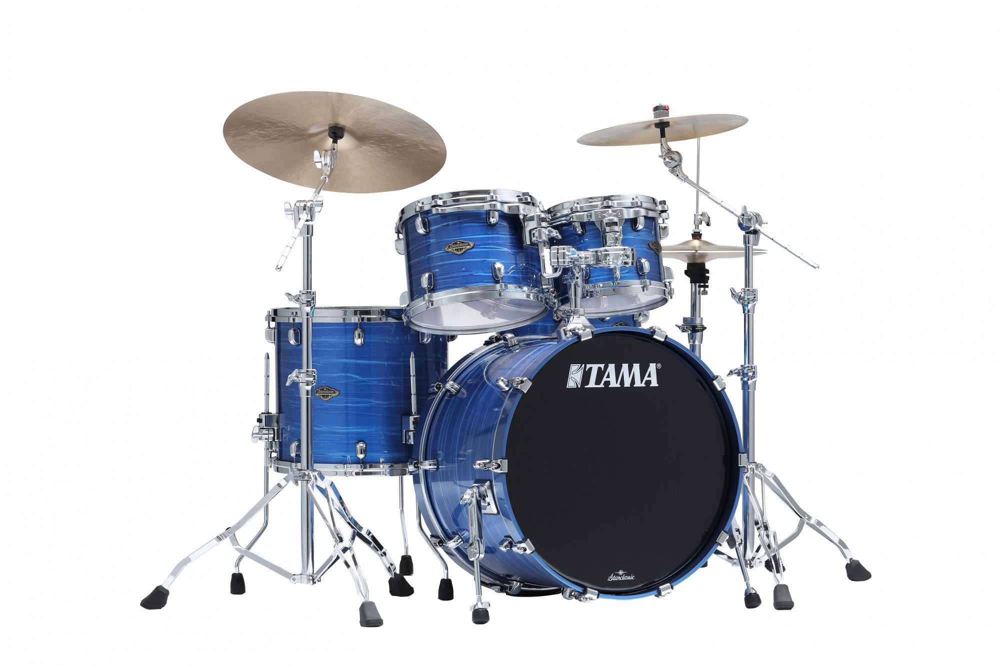TAMA Starclassic Walnut/Birch Lacquer Shell Kit 4 teilig - Lacquer Ocean Blue Ripple/Chrom HW