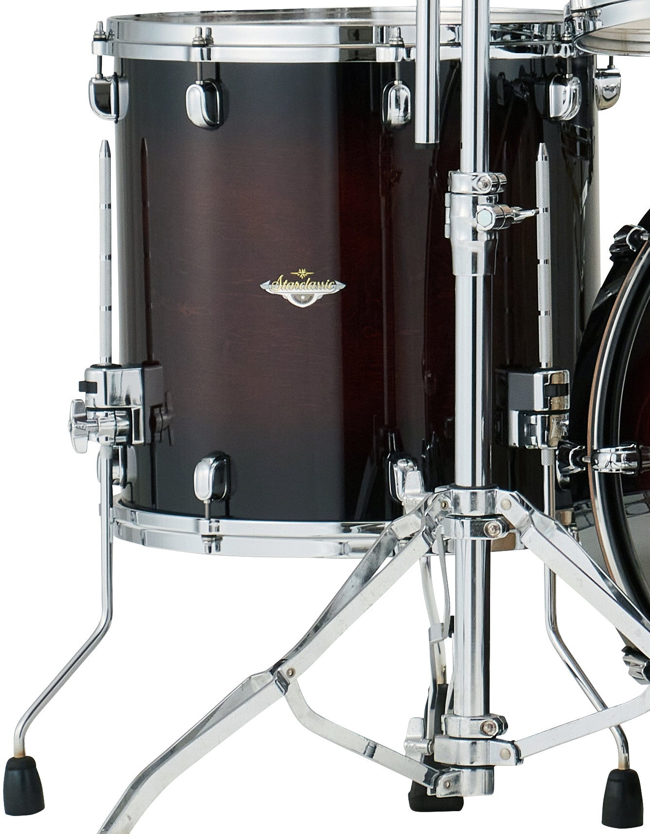 TAMA Starclassic Maple Lacquer  Floor Tom 14" x 14" - Dark Mocha Burst/Chrom HW