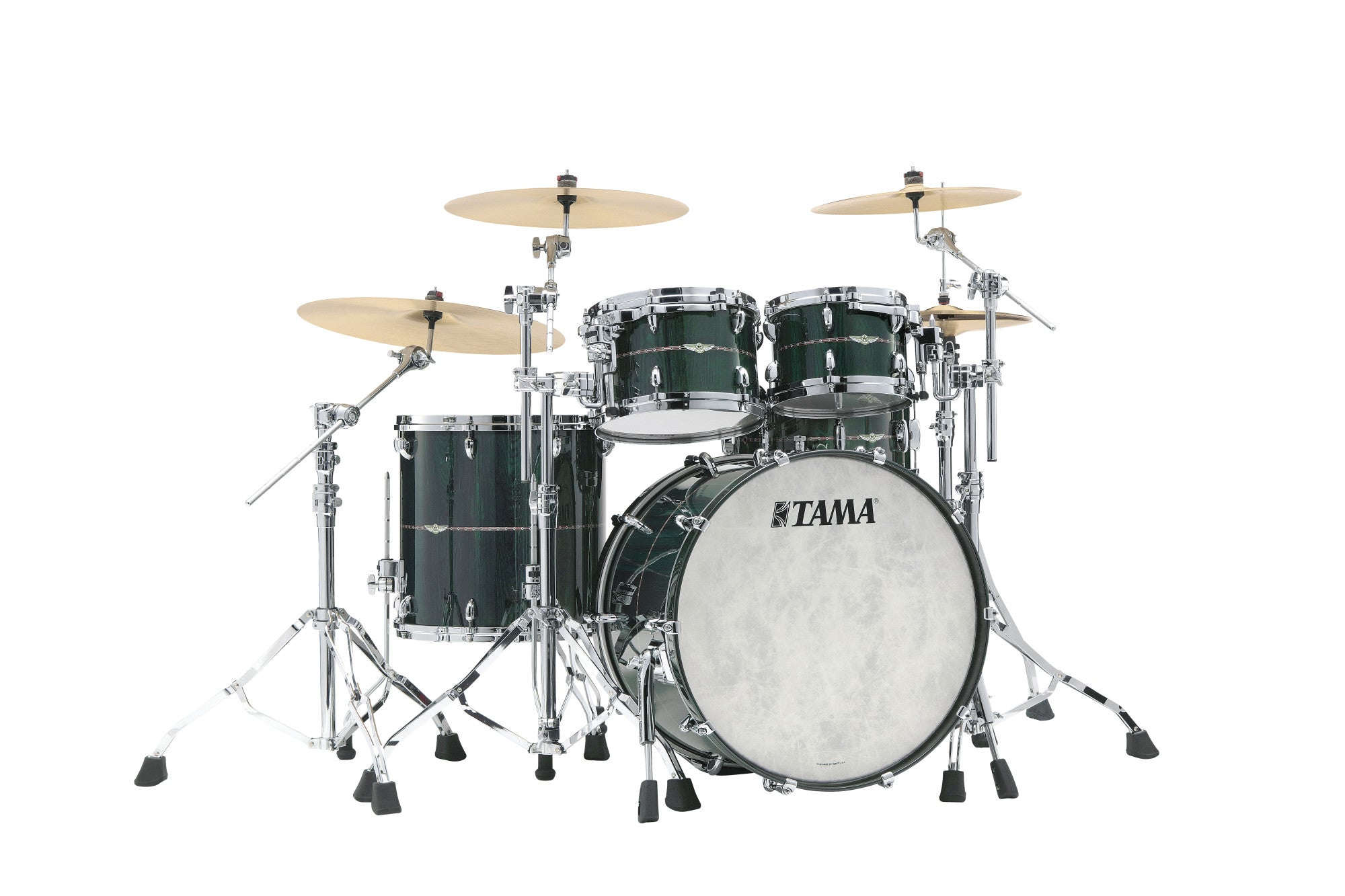 TAMA STAR Bubinga Shell Kit 4 teilig - Dark Green Cordia/Chrom HW