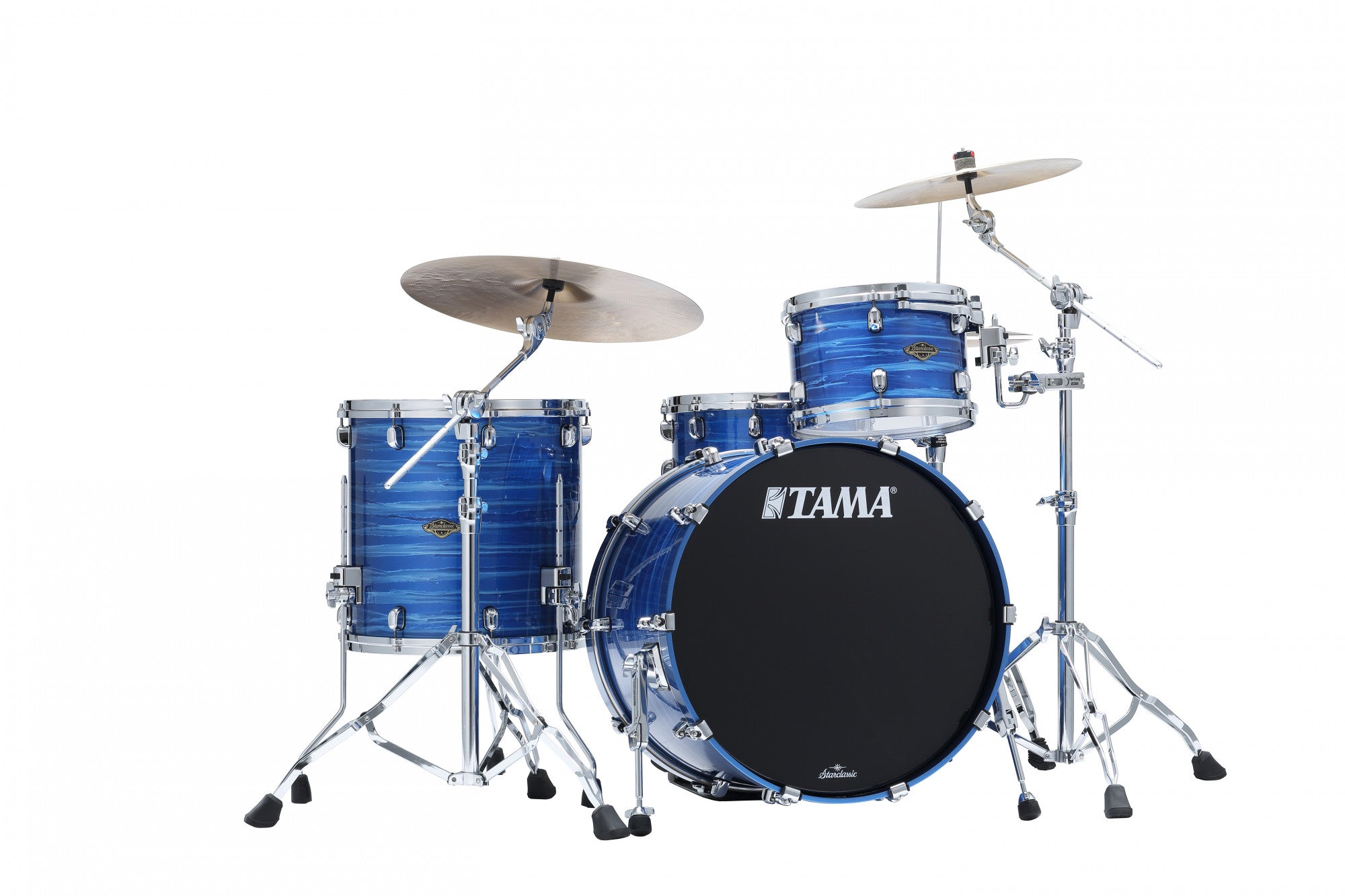 TAMA Starclassic Walnut/Birch Lacquer Shell Kit 3 teilig - Lacquer Ocean Blue Ripple/Chrom HW