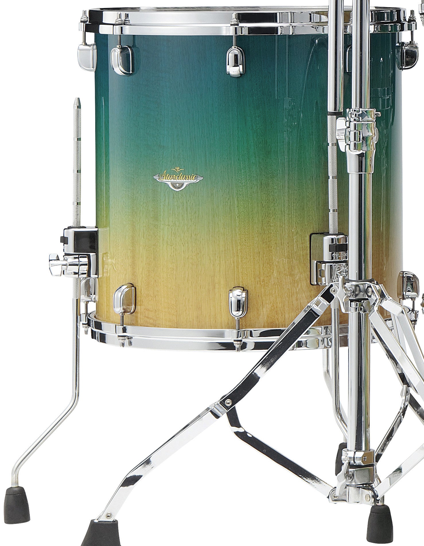 TAMA Starclassic Maple Exotic Floor Tom 18" x 16" - Marine Shoreline Movingui Fade/Chrom HW