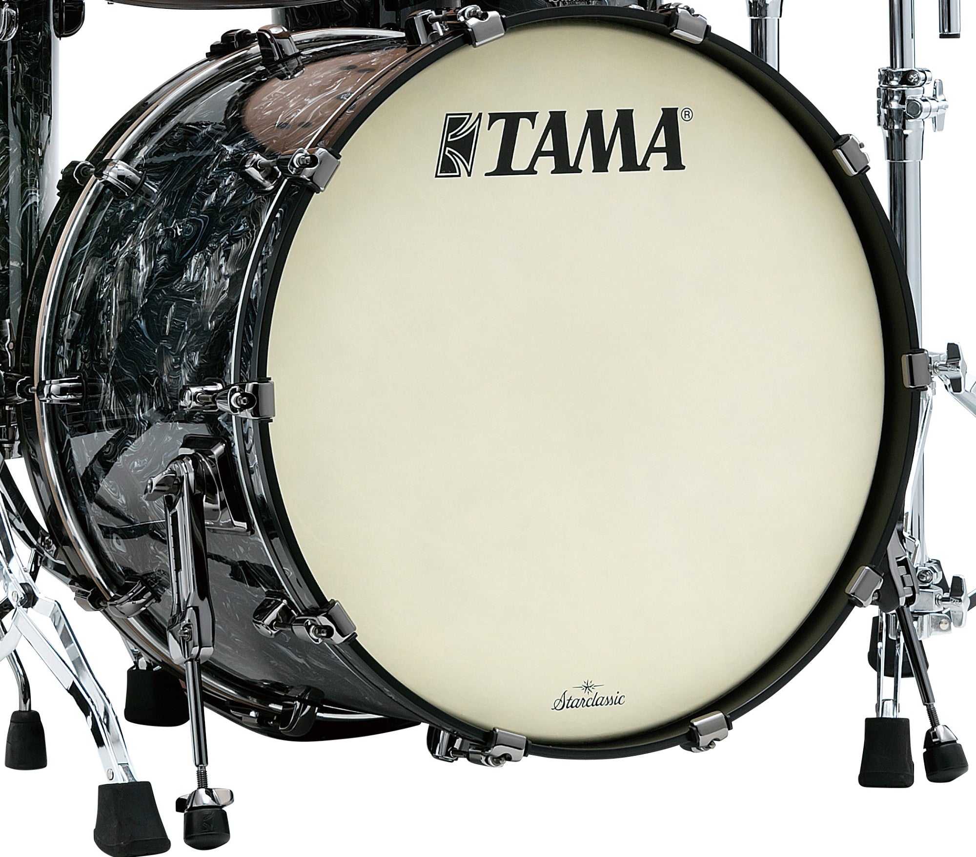 TAMA Starclassic Maple Duracover Wrap Bass Drum 22" x 14" - Charcoal Swirl/Black Nickel HW/ohne Tom Halter