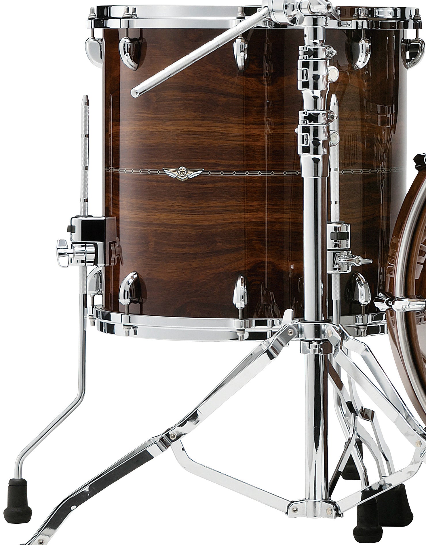 TAMA STAR Bubinga Tom Tom 16" x 16" - Natural Indian Laurel/Chrom HW/Inlay: Outside/Inside