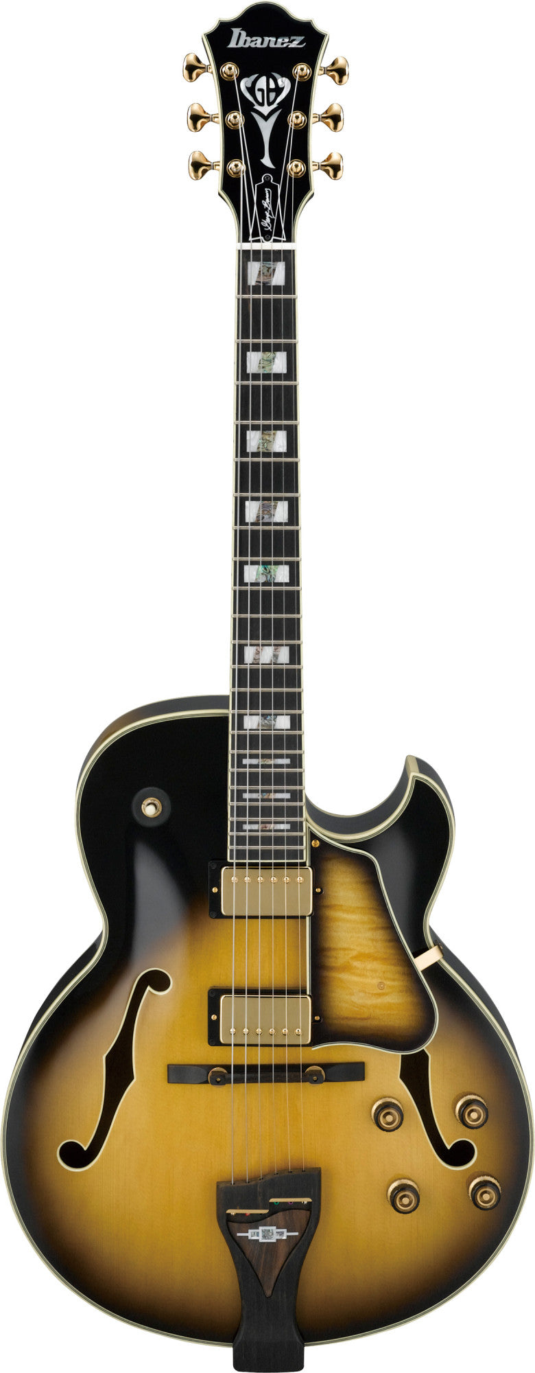 IBANEZ George Benson Signature Hollowbody Gitarre 6-String - Vintage Yellow Sunburst + Koffer MF100C