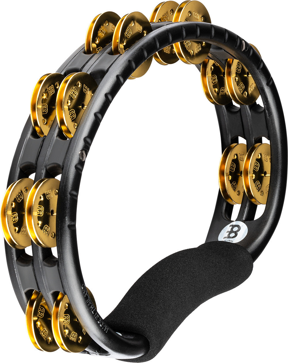 MEINL Percussion Traditional ABS Series Hand Held Molded ABS Tambourine - Black/Messing Jingles