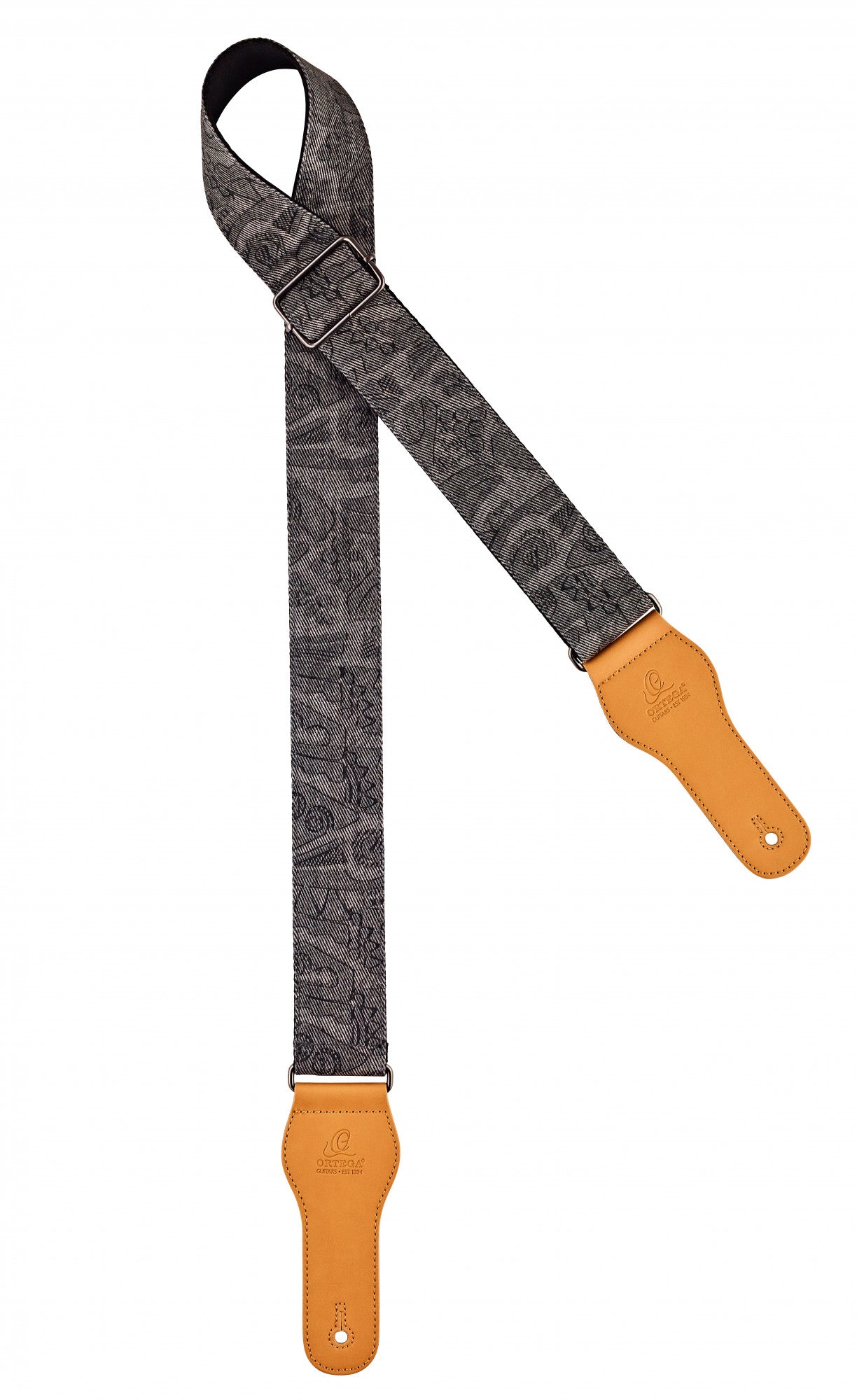 ORTEGA Spring Series Baumwollgitarrengurt - Coal Jean