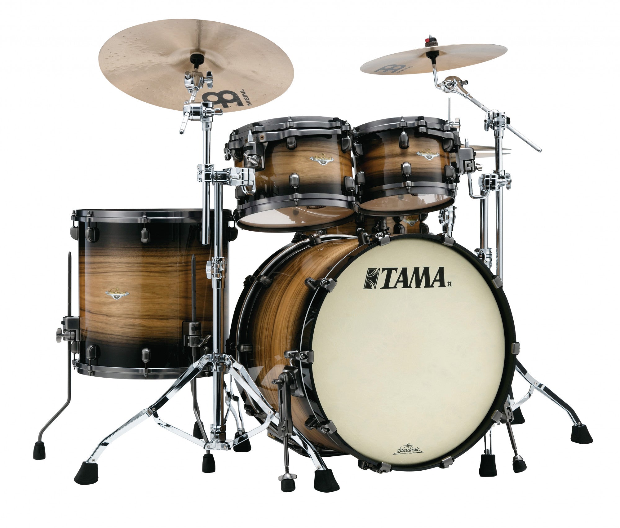 TAMA Starclassic Maple Exotic Shell Kit 4 teilig - Natural Pacific Walnut Burst/Smoked Black Nickel HW
