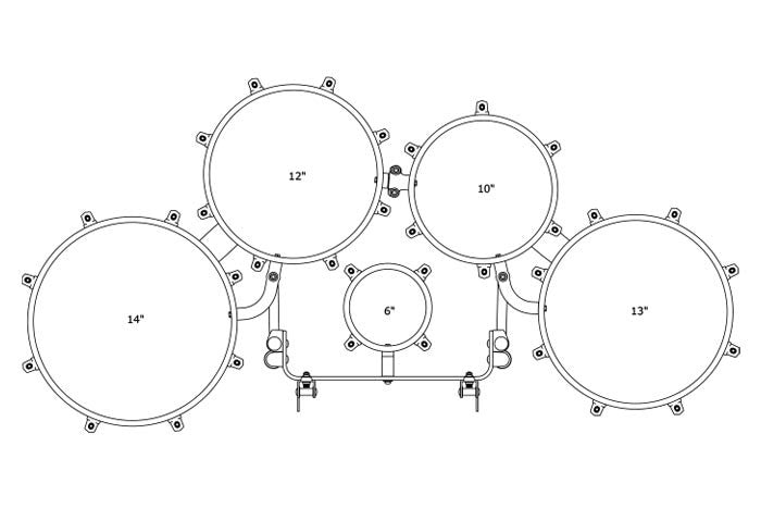 TAMA Fieldstar Rudiment Marching Tenor Drum large quint (Corps Depth) 6" / 10" / 12" / 13" / 14" - Dark Cherry Fade/Chrom HW