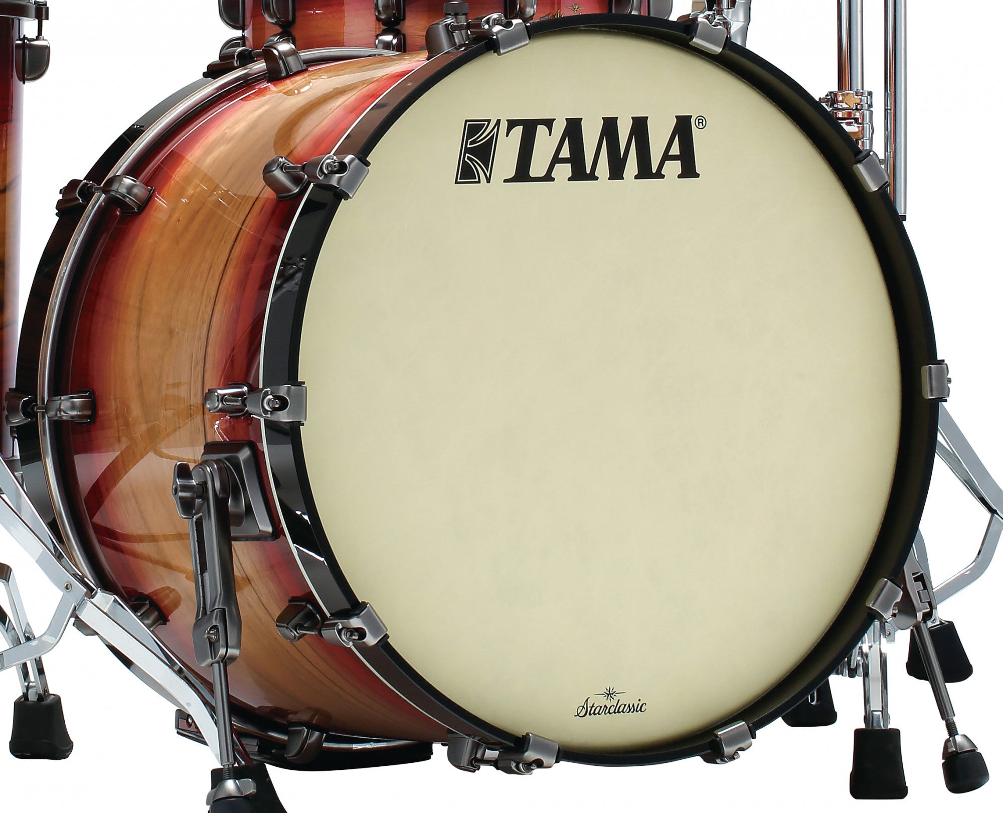 TAMA Starclassic Maple Exotic Bass Drum 22" x 18" - Ruby Pacific Walnut Burst/Smoked Black Nickel HW/ohne Tom Halter