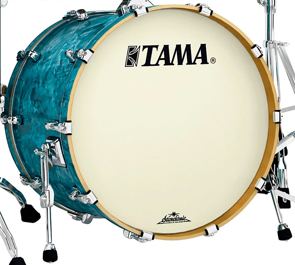 TAMA Starclassic Walnut Birch Bass Drum - 22" x 18" Turquoise Pearl / Chrom HW ohne Tom Halter