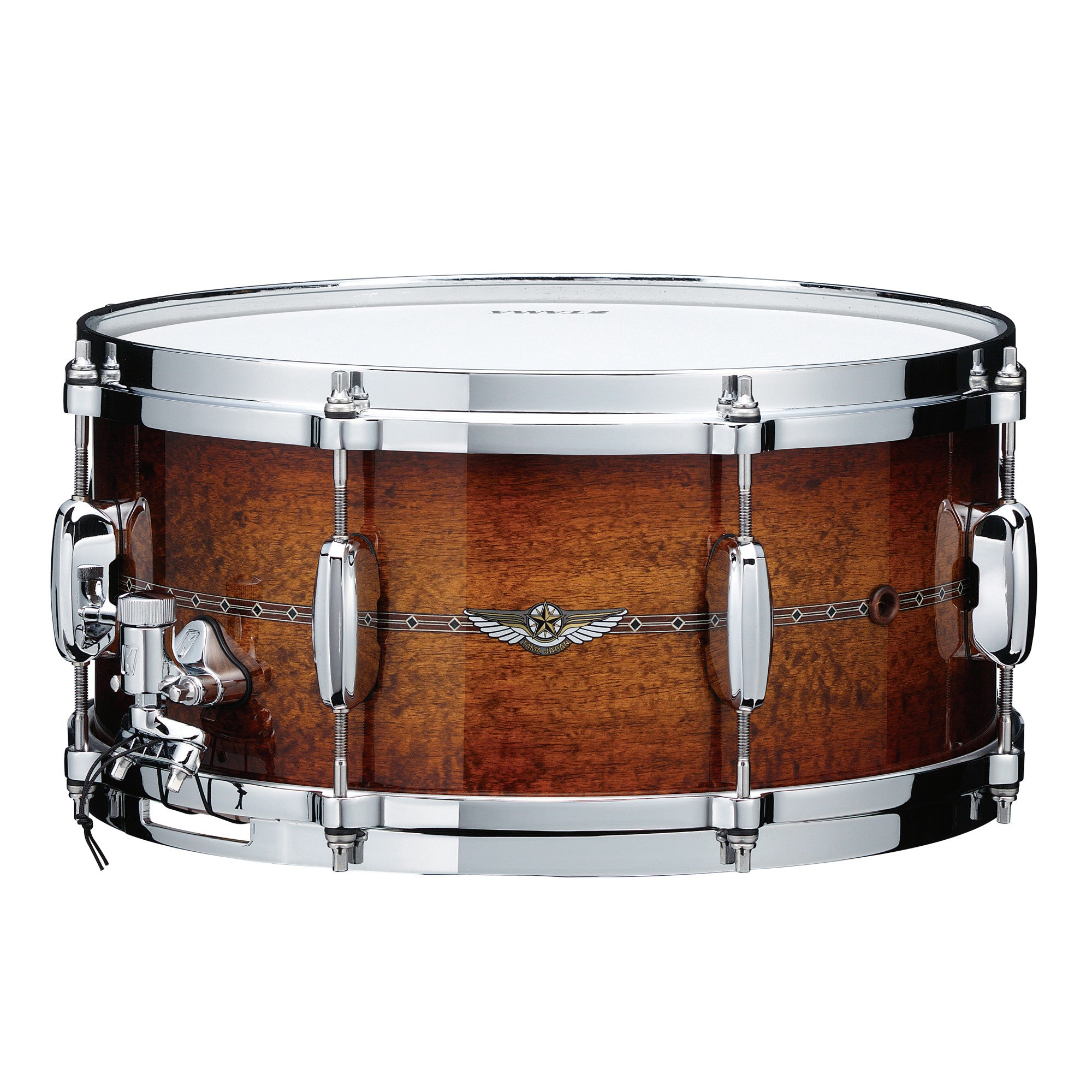 TAMA STAR Bubinga Snaredrum 14" x 5,5" - Sunset Australian Acaia Burst/Chrom HW - Outside Inlay