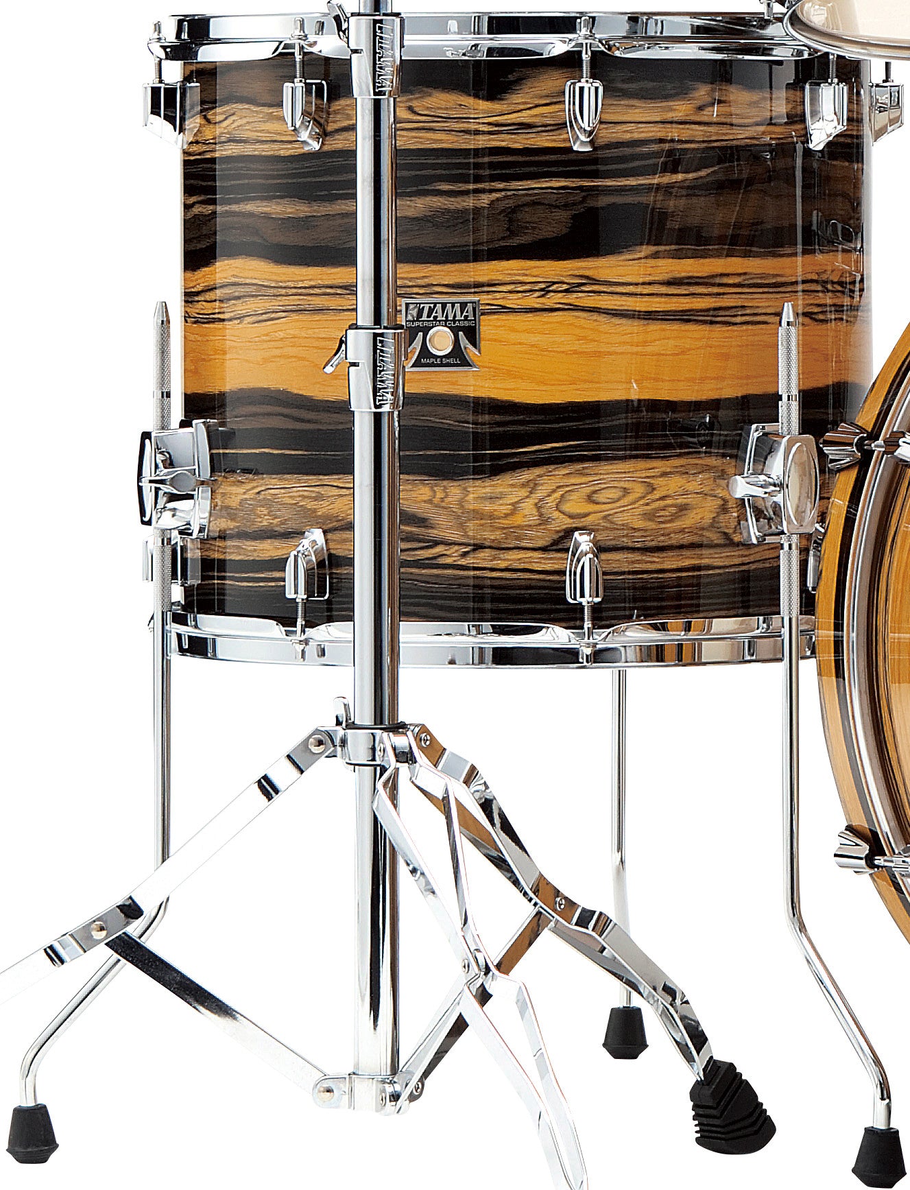 TAMA Superstar Classic Floor Tom 16" x 16" - Natural Ebony Tiger Wrap/Chrom HW