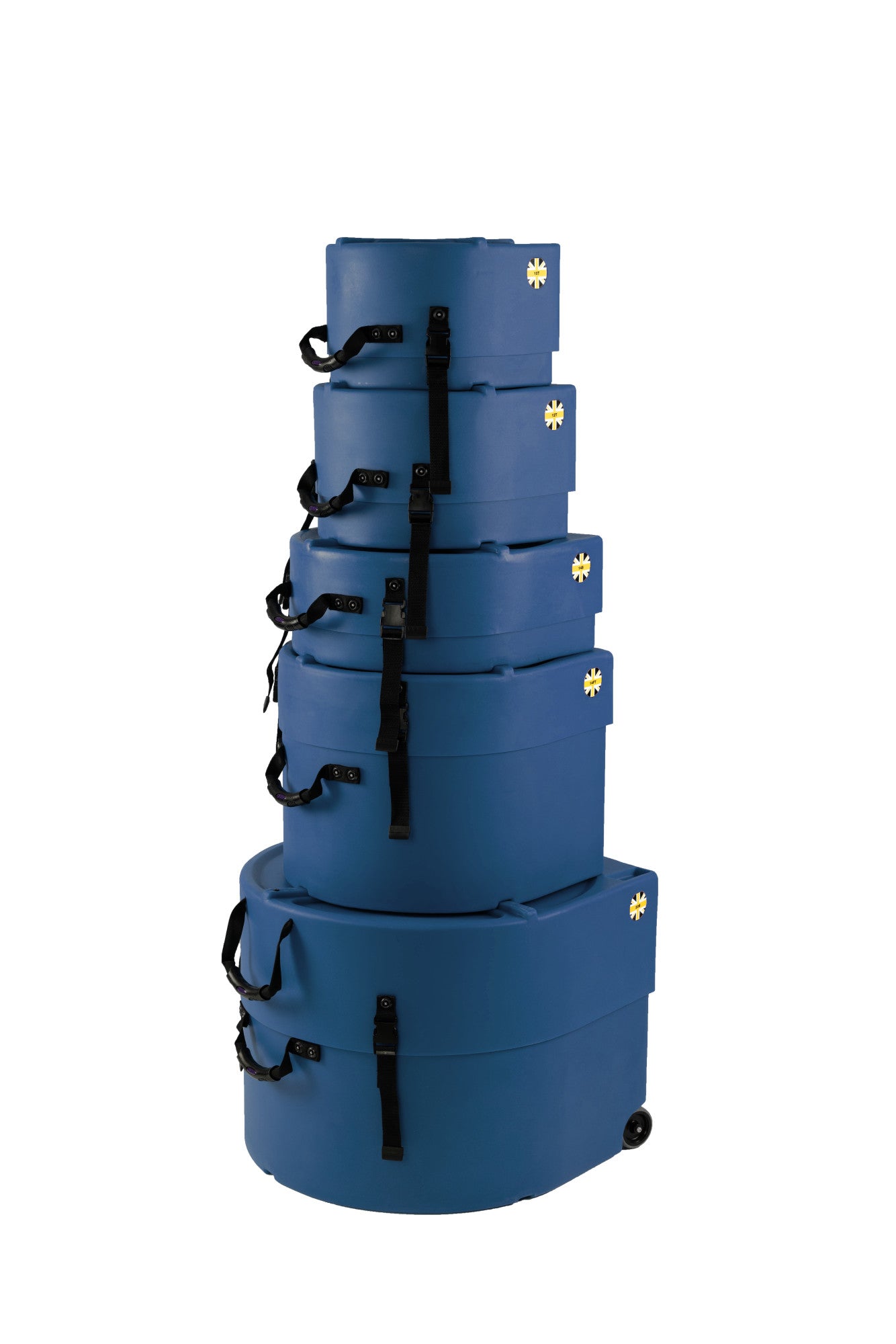 HARDCASE Standard Case Set - 22“ Bass Drum, 12“ Tom, 13“ Tom, 16“ Floor Tom, 14“ Snare Drum - Dark Blue / komplett gepolstert