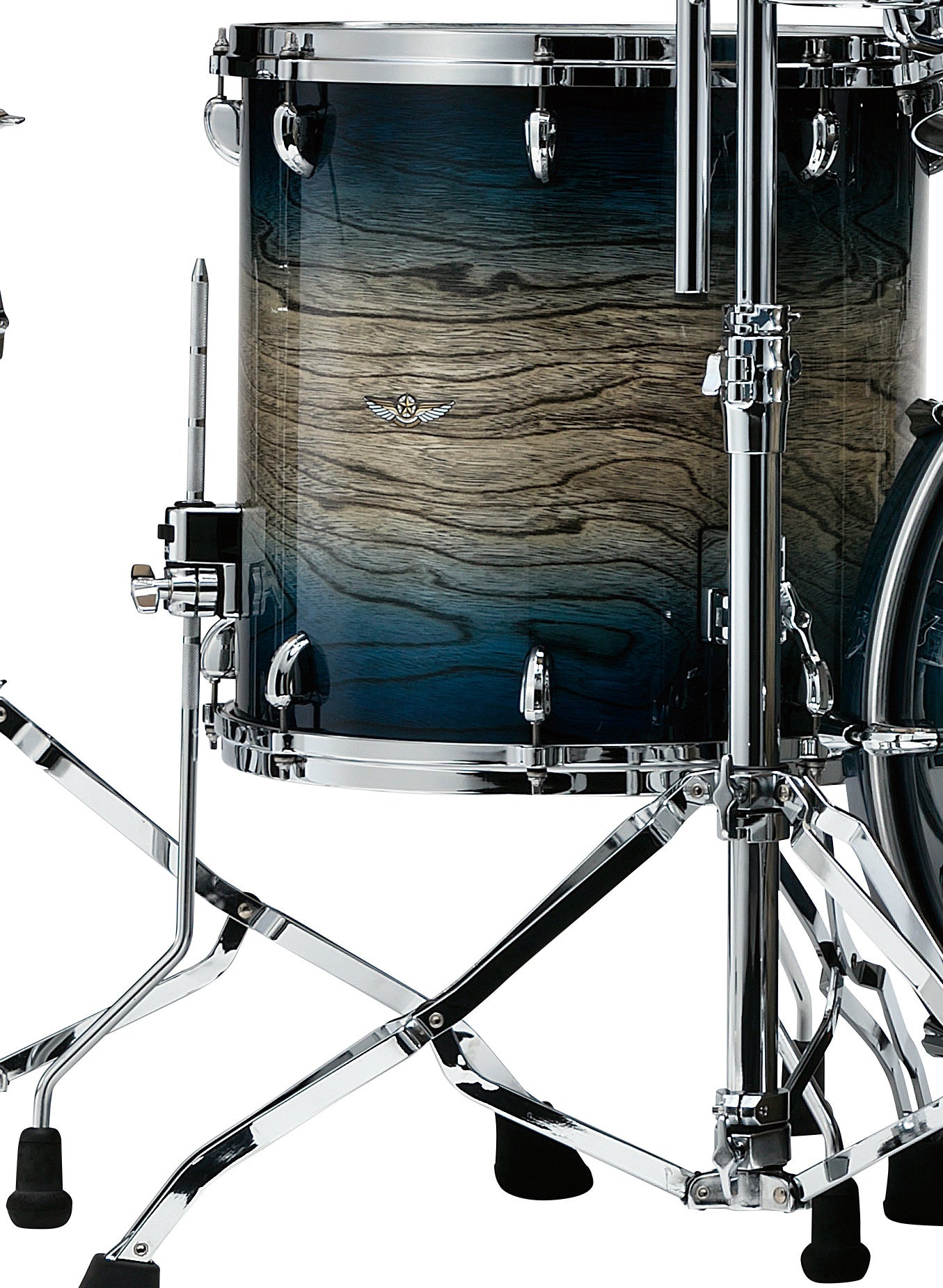 TAMA Star Walnut Floor Tom 16" x 14" - Indigo Japanese Sen Burst/Chrom HW