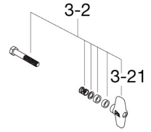 TAMA Schraub + Unterlegscheibe + Abstandshalter + Flügelmutter für HTS108W Tom Ständer