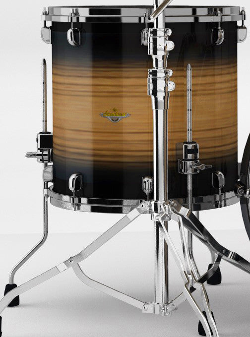 TAMA Starclassic Maple Exotic Floor Tom 14" x 14" - Natural Pacific Walnut Burst/Black Nickel HW