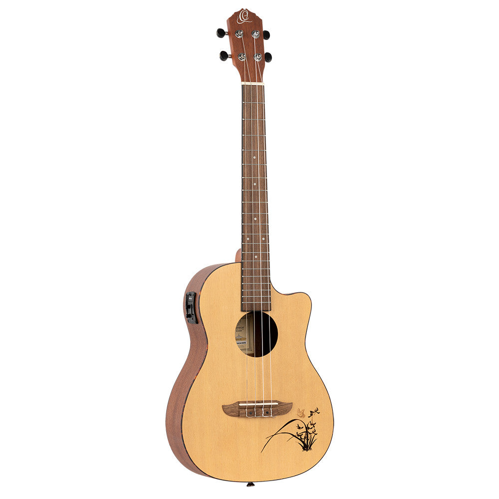 ORTEGA Bonfire Serie Bariton Preamp Ukulele 4 String - Fichte/Sapele Natur
