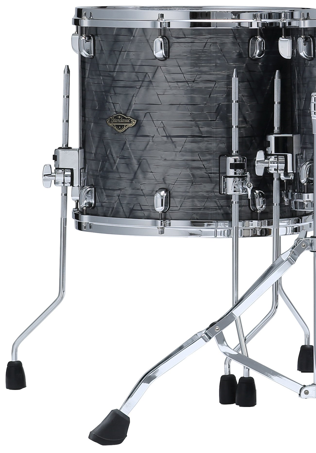 TAMA Starclassic Walnut/Birch Duracover Wrap Floor Tom 16" x 14" - Charcoal Onyx/Chrom HW