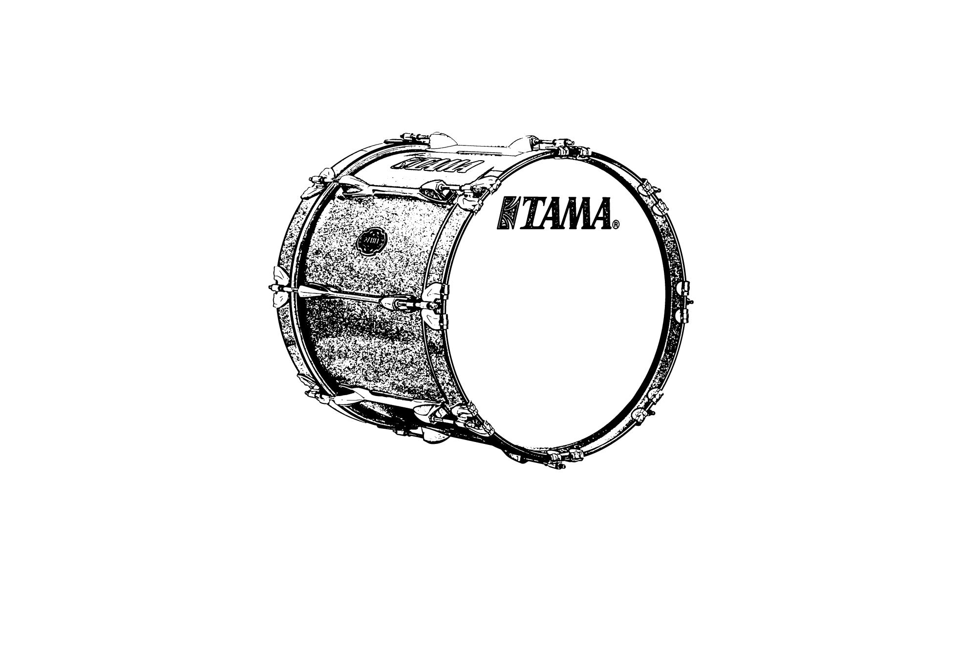 TAMA Fieldstar Premium Marching Bass Drum 22" x 14" - Satin Sapphire Burst/Chrom HW