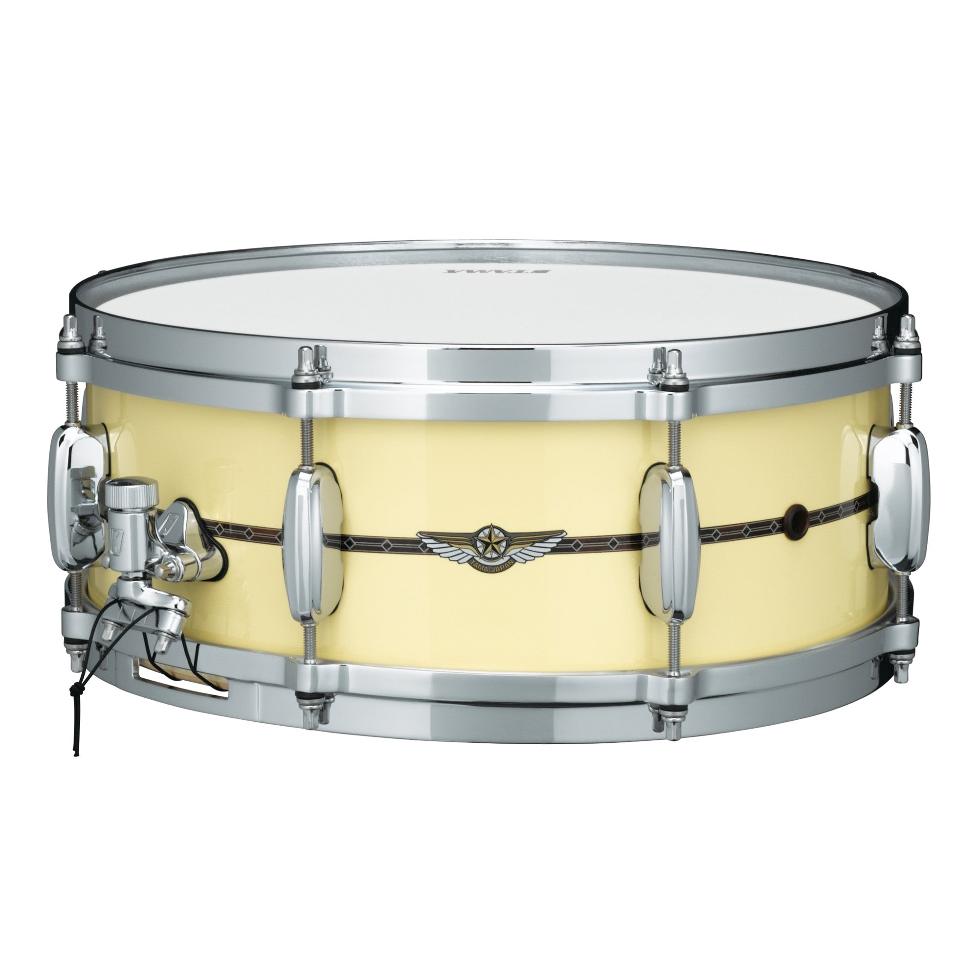 TAMA STAR Bubinga Snaredrum 14" x 6,5" - Antique White/Chrom HW - Outside Inlay