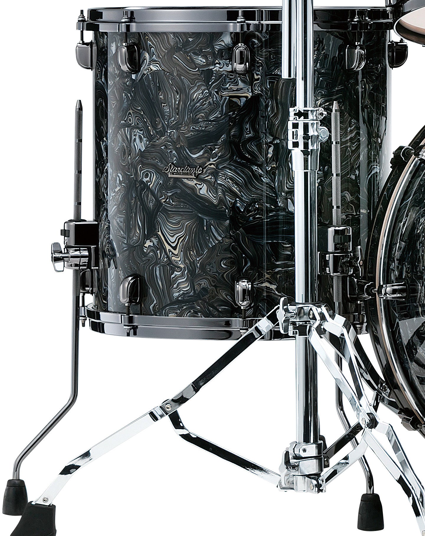 TAMA Starclassic Maple Duracover Wrap Floor Tom 16" x 16" - Charcoal Swirl/Black Nickel HW