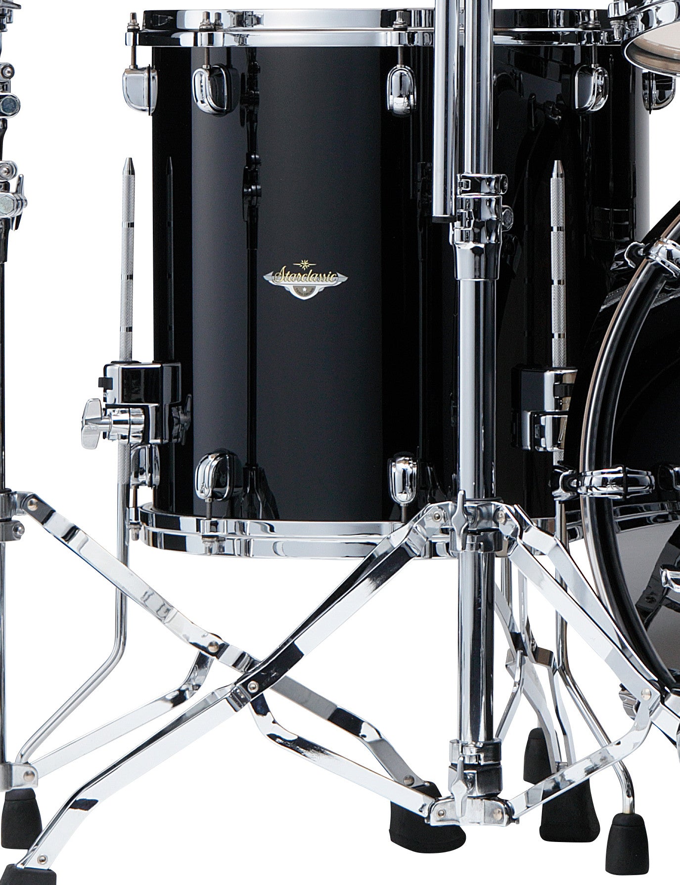TAMA Starclassic Maple Lacquer Floor Tom 14" x 12" - Piano Black/Chrom HW
