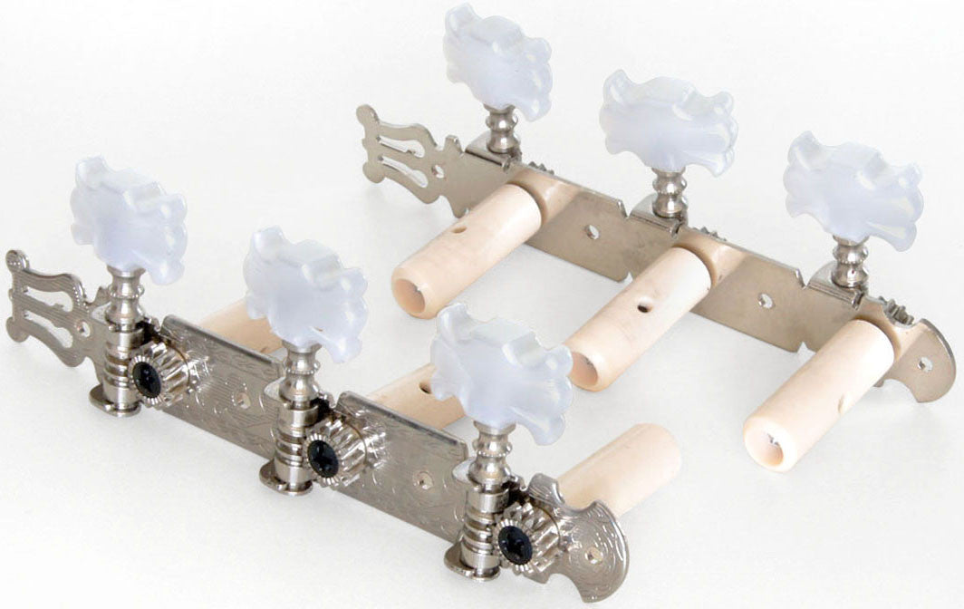 ORTEGA Mechanik Set - chrom 3/4, 4/4 Länge 12,1cm, Abstand Wirbel 35mm, baugl. OER-20140