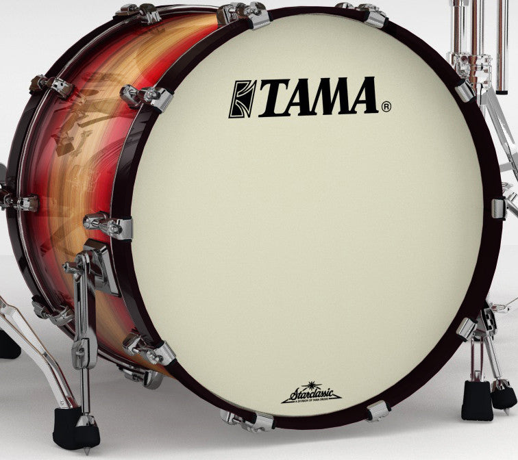 TAMA Starclassic Maple Exotic Bass Drum 22" x 16" - Ruby Pacific Walnut Burst/Black Nickel HW/mit Tom Halter