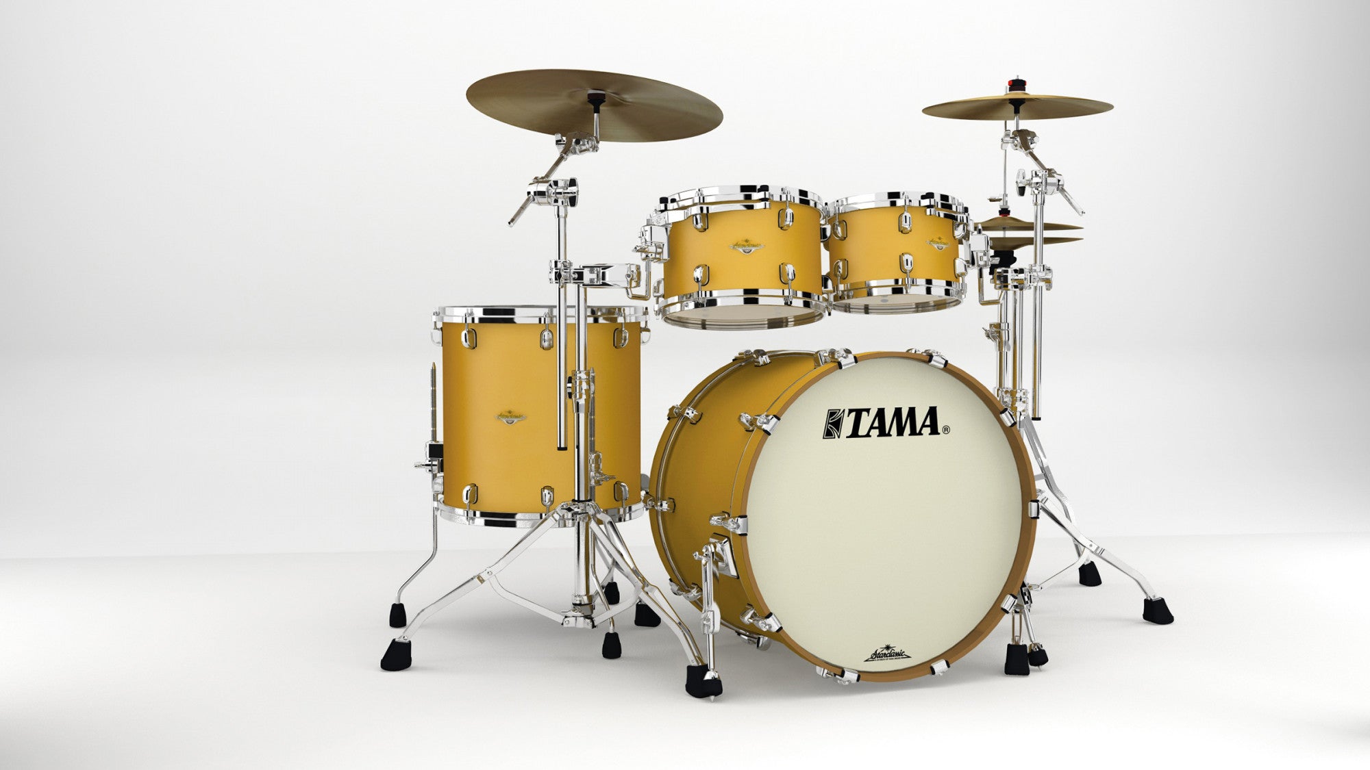 TAMA Starclassic Maple Lacquer Shell Kit 4 teilig - Satin Aztec Gold Metallic/Chrom HW