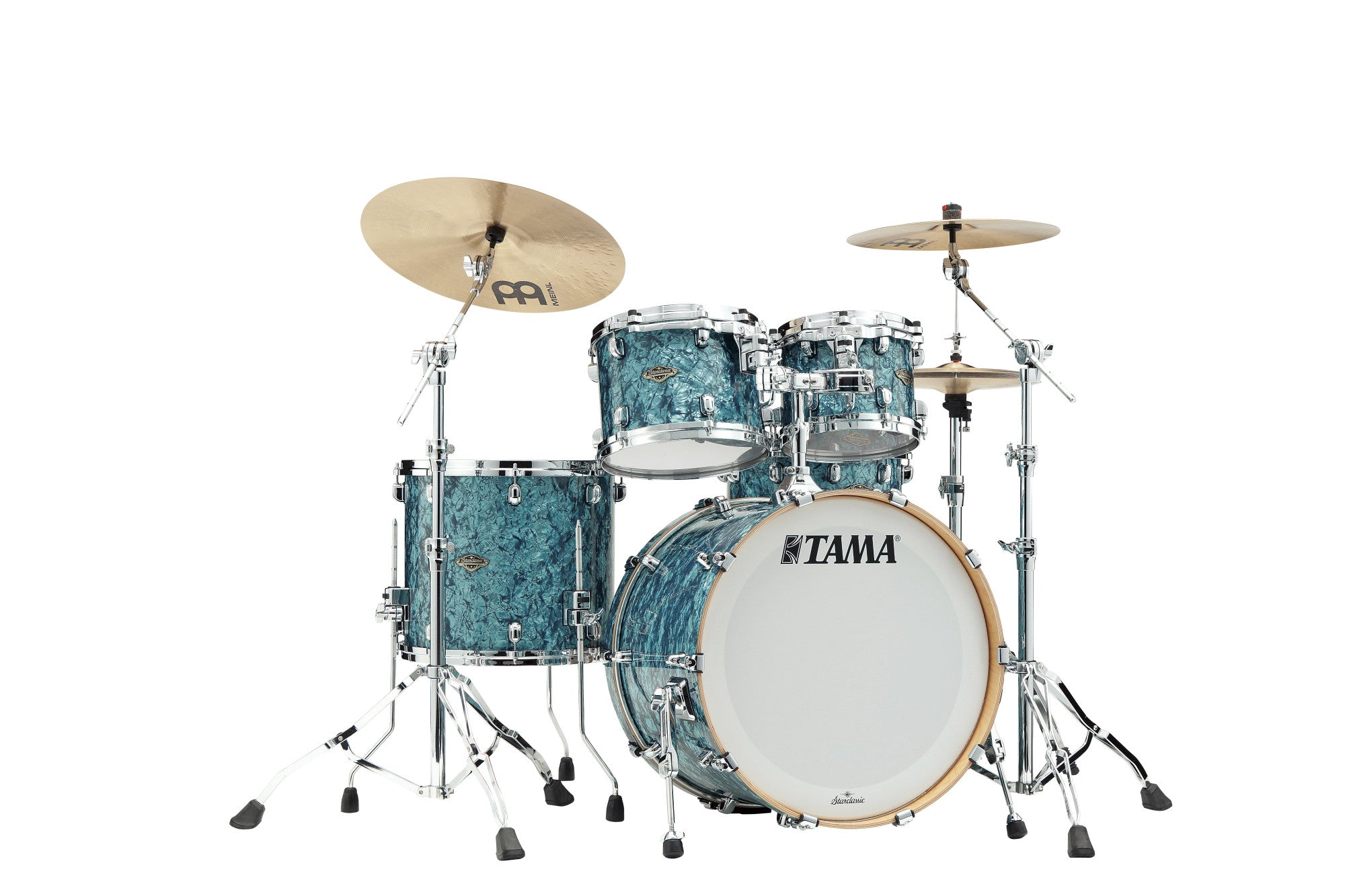 TAMA Starclassic Walnut/Birch Duracover Wrap Shell Kit 4 teilig - Turquoise Pearl/Chrom HW