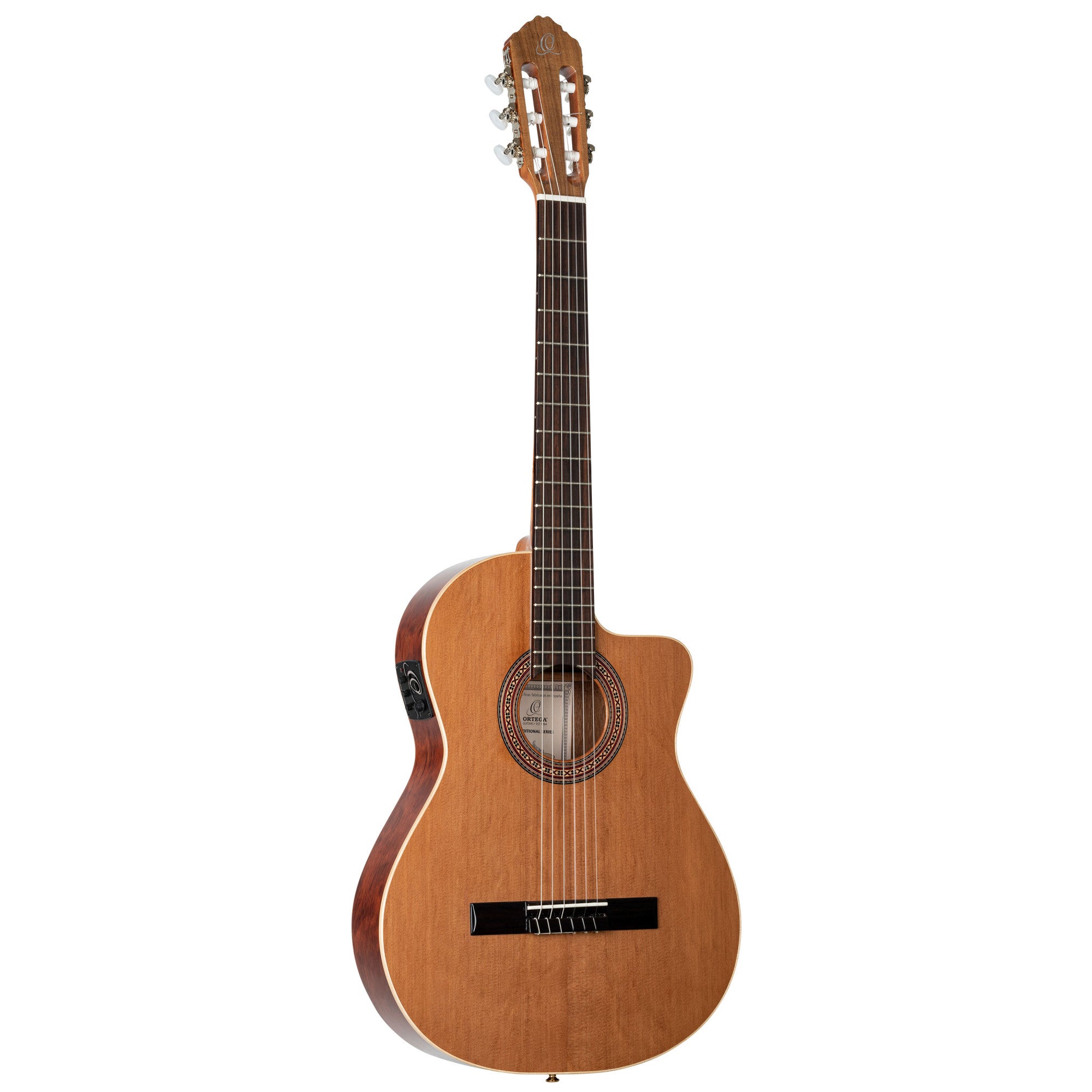 ORTEGA Traditional Series 4/4 Thinline Konzertgitarre 6-String - Natur + Gig Bag