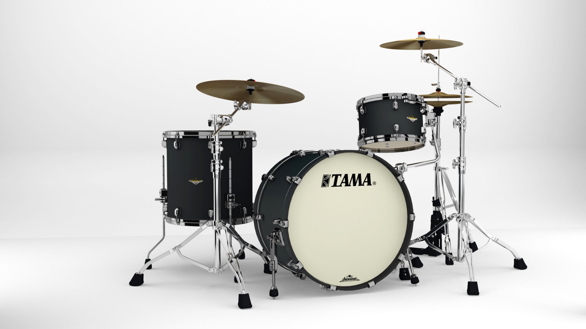 TAMA Starclassic Maple Lacquer Shell Kit 3 teilig - Flat Black/Black Nickel HW
