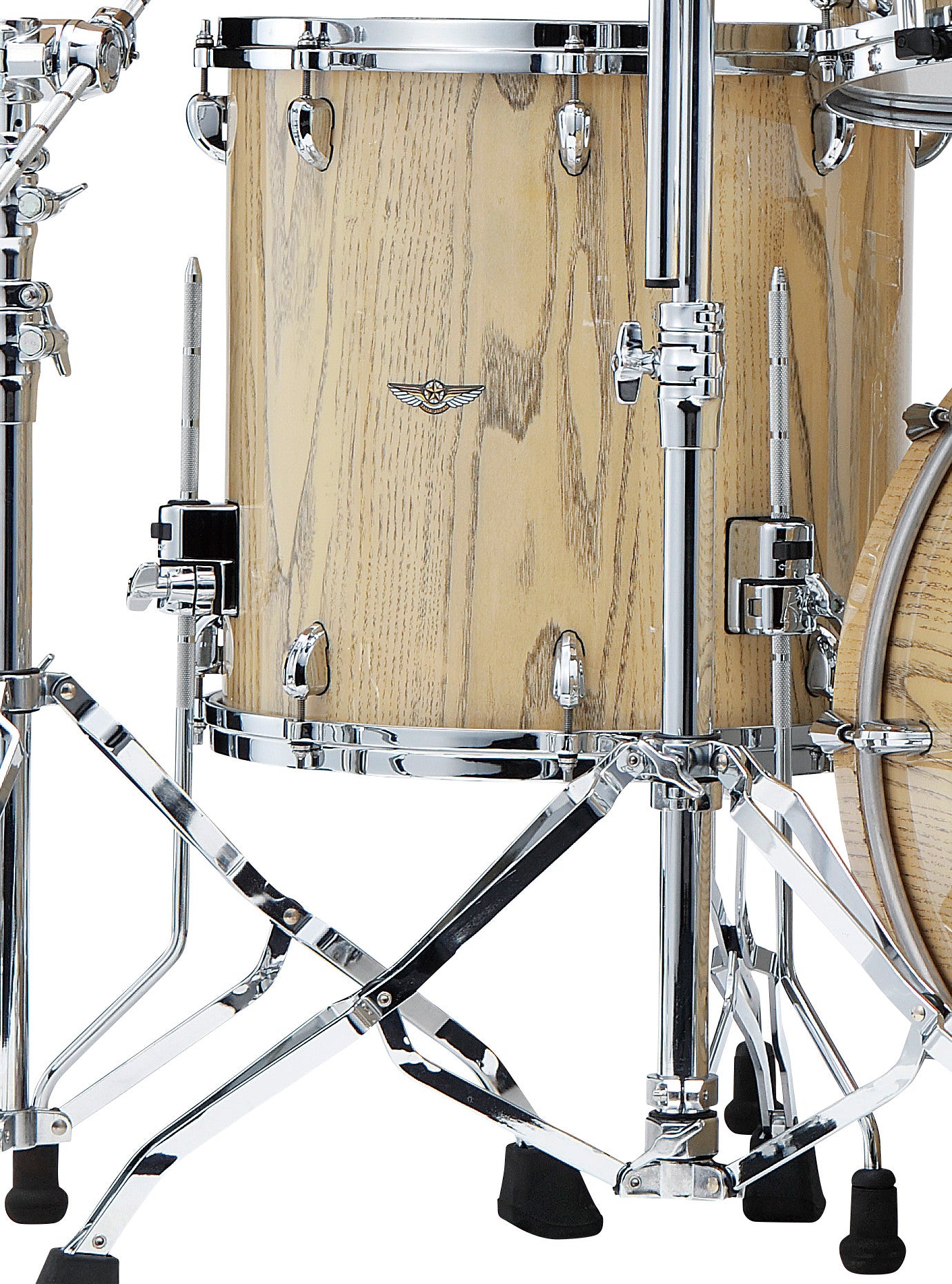 TAMA STAR Walnut Floor Tom 14" x 14" - Antique White Japanese Chestnut/Chrom HW