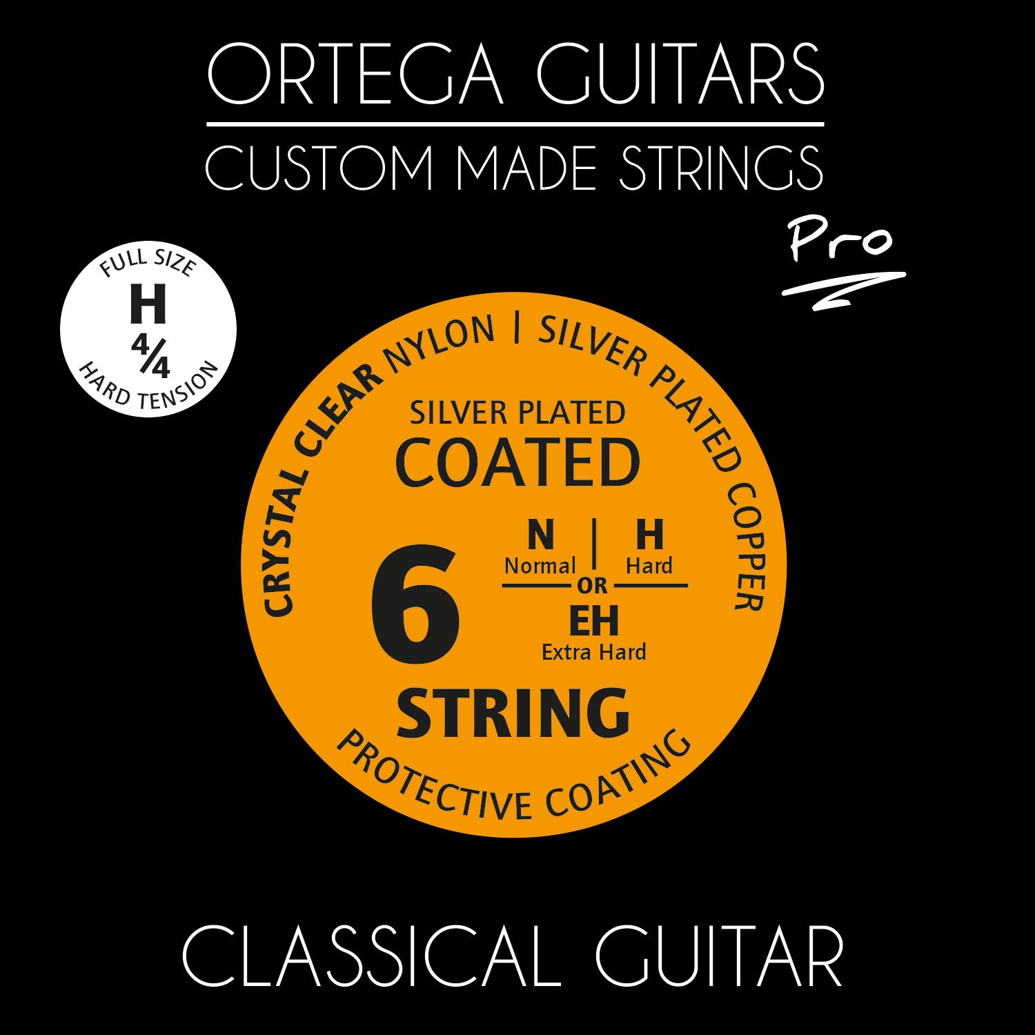 ORTEGA Custom Made Strings Pro 4/4 Mensur - Konzertgitarre 6 String