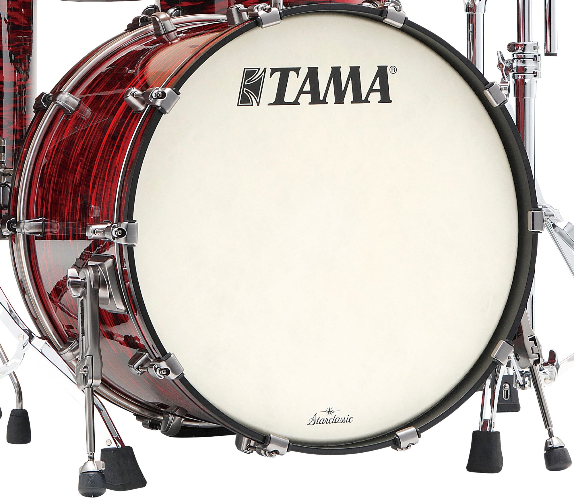 TAMA Starclassic Maple Bass Duracover Wrap Drum 22" x 16" - Red Oyster/Smoked Black Nickel HW/ohne Tom Halter