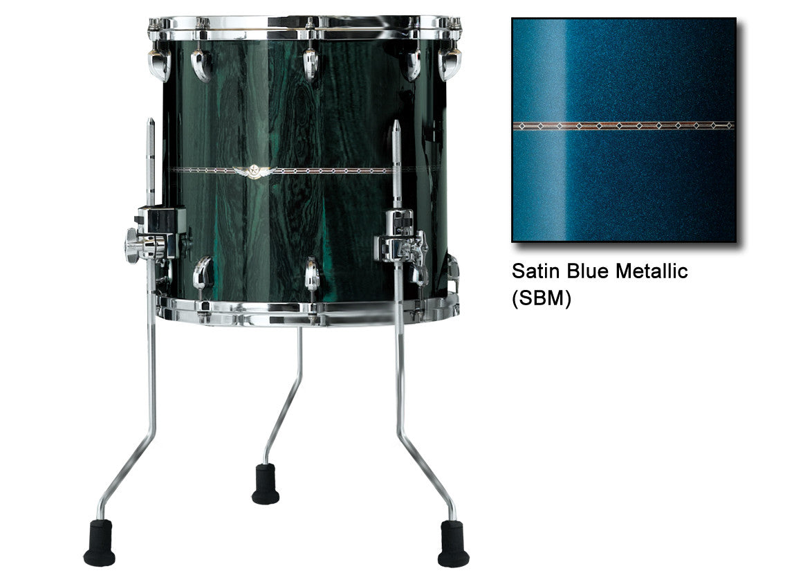 TAMA STAR Bubinga Floor Tom 15" x 14" - Satin Blue Metallic/Chrome HW/Inlay: Only Outside